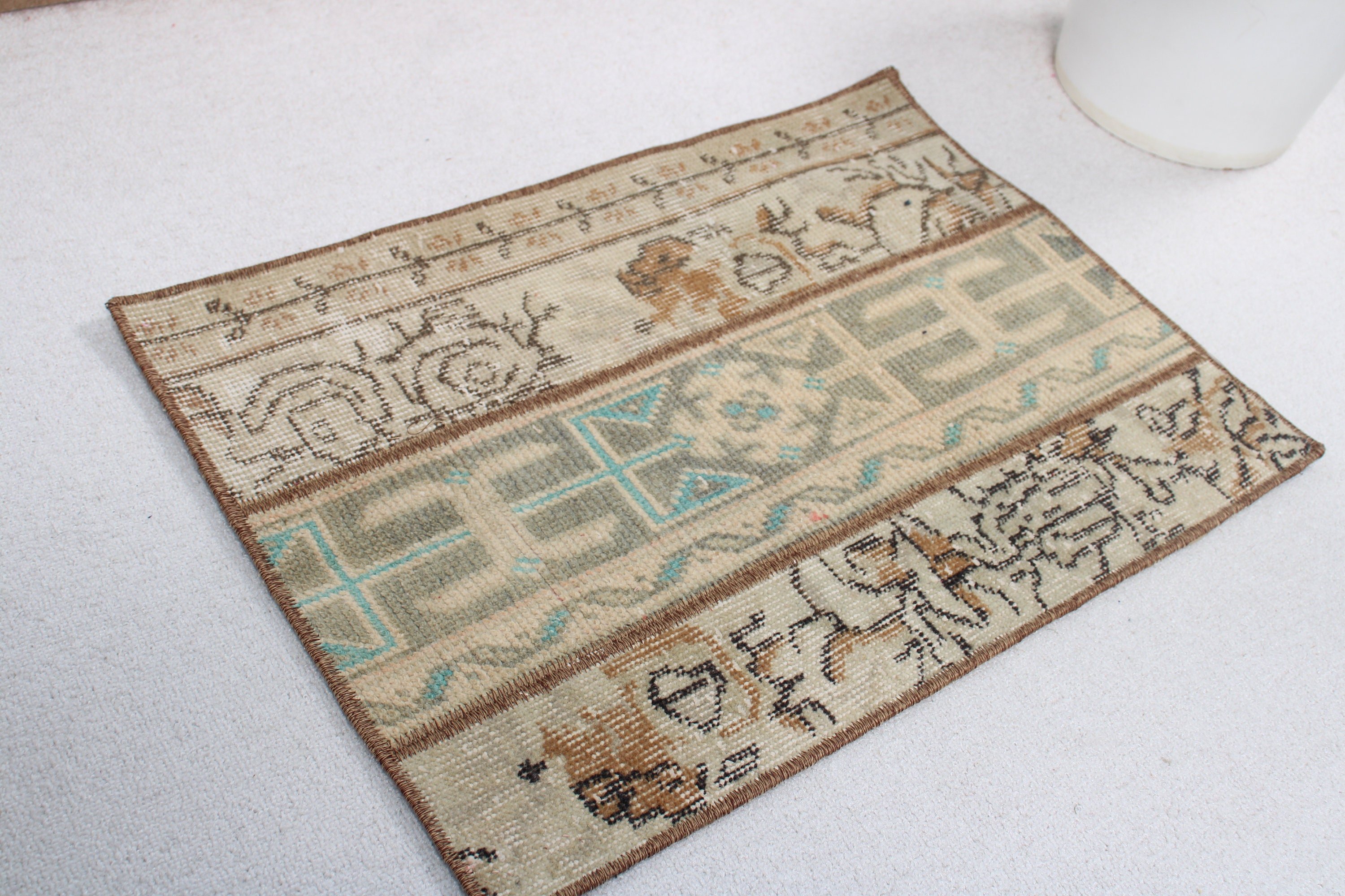 1.6x2.3 ft Small Rugs, Flatweave Rugs, Beige Antique Rugs, Boho Rugs, Small Vintage Rug, Vintage Rugs, Door Mat Rugs, Turkish Rug