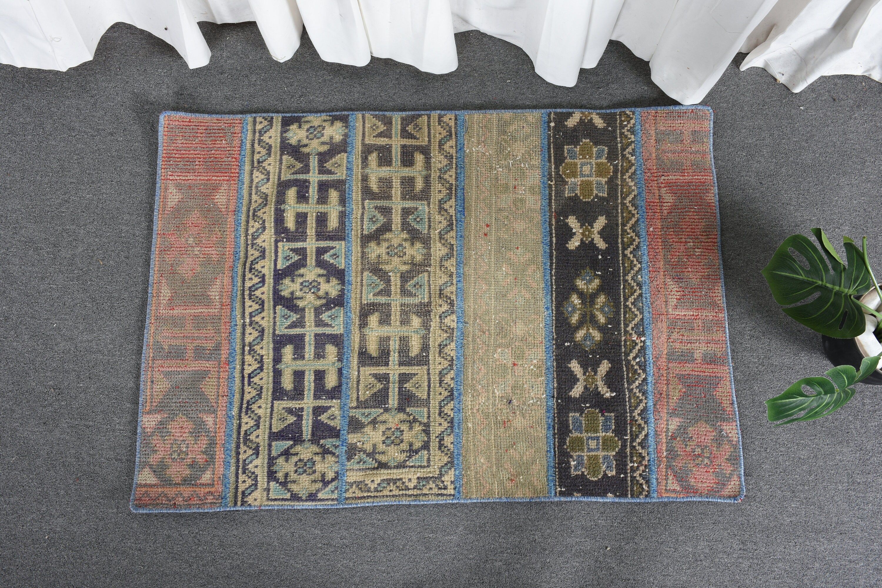 Bedroom Rugs, Nursery Rug, Turkish Rugs, Blue Kitchen Rugs, Cool Rug, Kitchen Rug, 2.5x3.6 ft Small Rug, Rugs for Bathroom, Vintage Rug