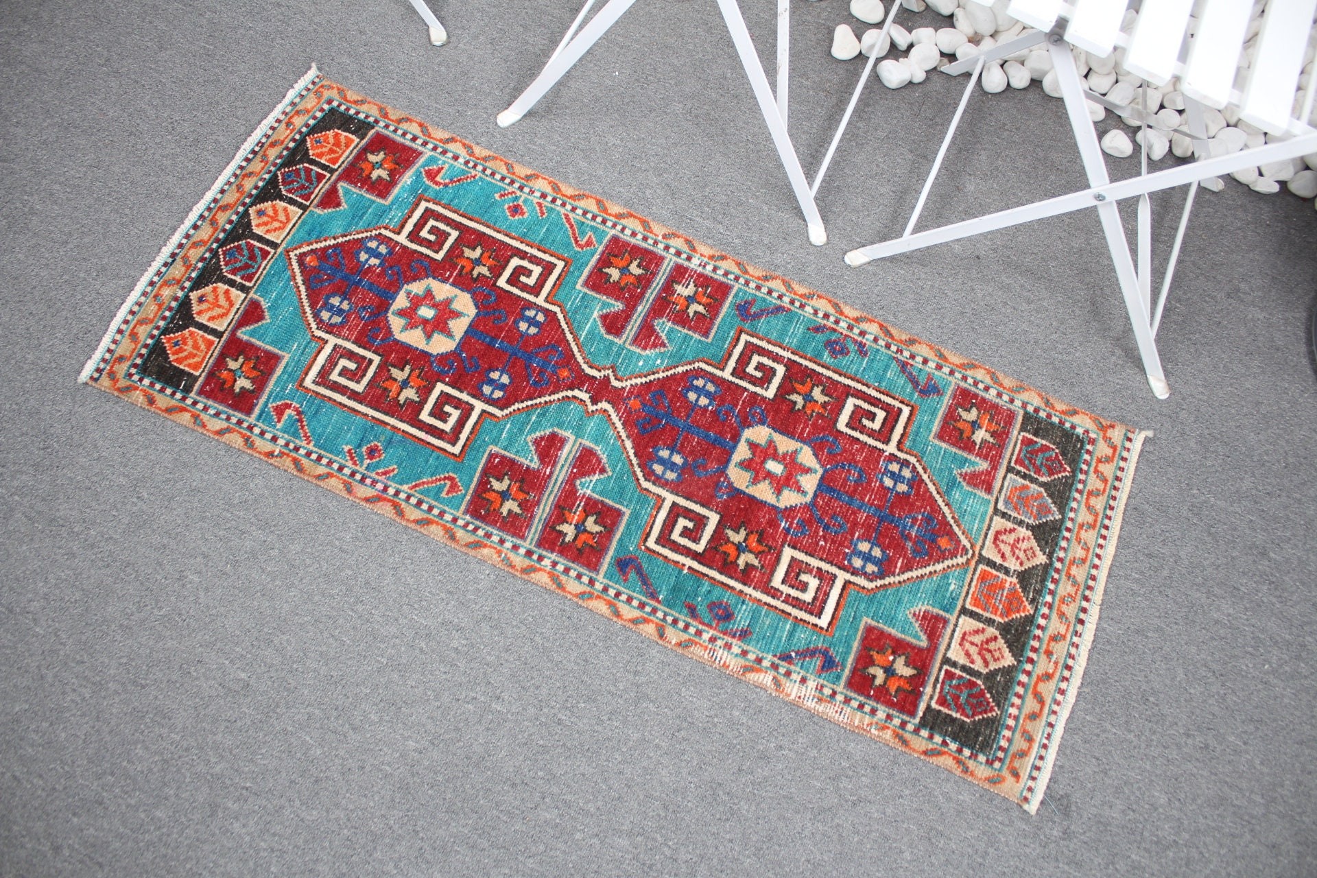 Kitchen Rugs, Rugs for Entry, 1.5x3.8 ft Small Rugs, Bedroom Rug, Handwoven Rug, Turkish Rug, Red Oriental Rug, Nursery Rugs, Vintage Rug