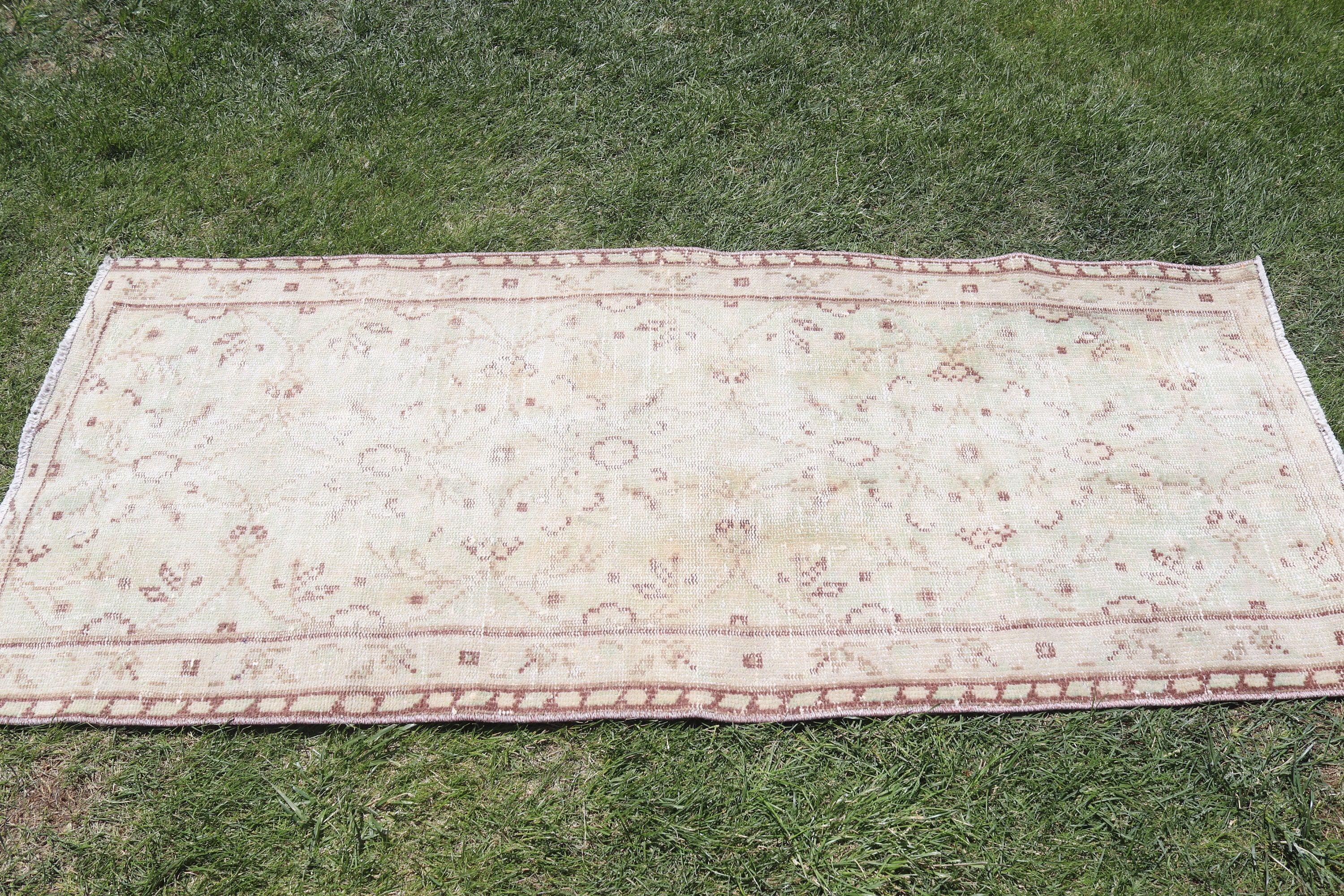 Bej Fas Halıları, Vintage Halı, Koridor Halıları, 2.4x6 ft Runner Halıları, Beni Ourain Runner Halıları, Nötr Halılar, Modern Halı, Türk Halıları