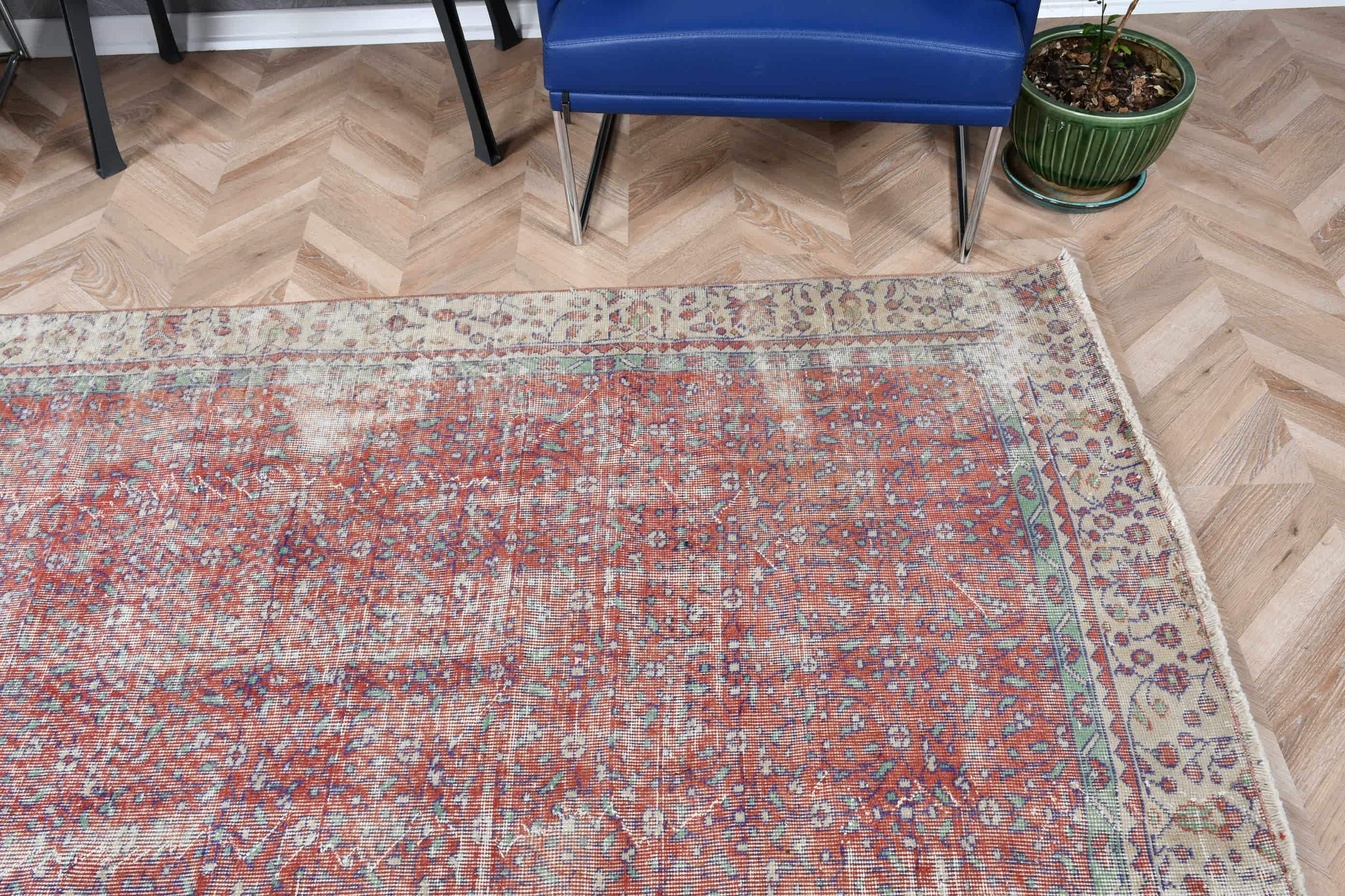 Bedroom Rug, Antique Rugs, 6x9.1 ft Large Rug, Rugs for Salon, Living Room Rug, Vintage Rug, Turkish Rug, Anatolian Rugs, Red Kitchen Rug