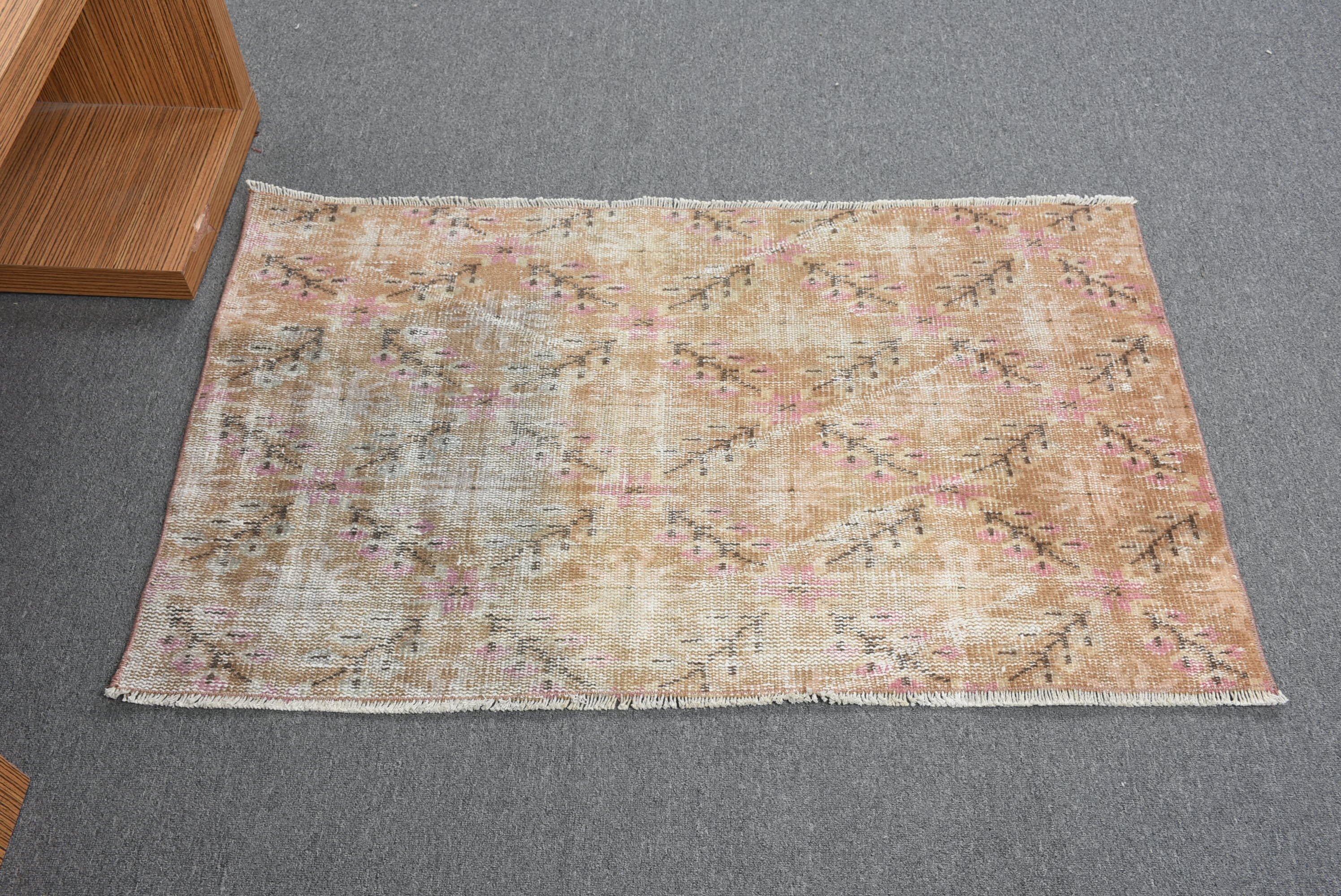 Türk Halıları, Vintage Halı, Duvara Asılı Halı, Ev Dekorasyonu Halısı, Kahverengi Antika Halı, 4.2x2.5 ft Küçük Halı, Araba Paspas Halıları, Yer Halısı, Soluk Halı