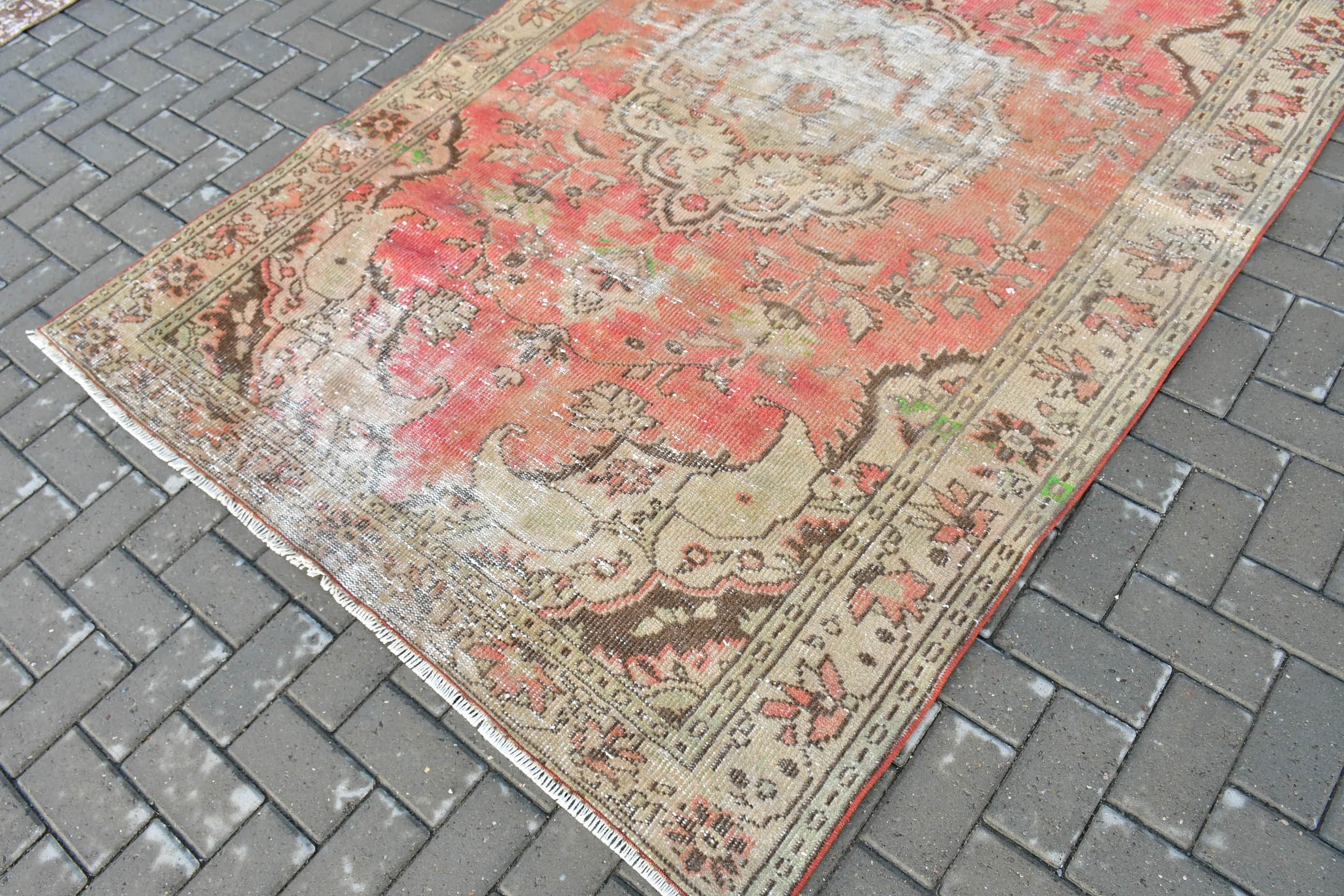 Vintage Rug, Turkish Rug, Moroccan Rug, 5.3x8.5 ft Large Rug, Pale Rug, Salon Rugs, Red Bedroom Rugs, Dining Room Rug, Kitchen Rugs