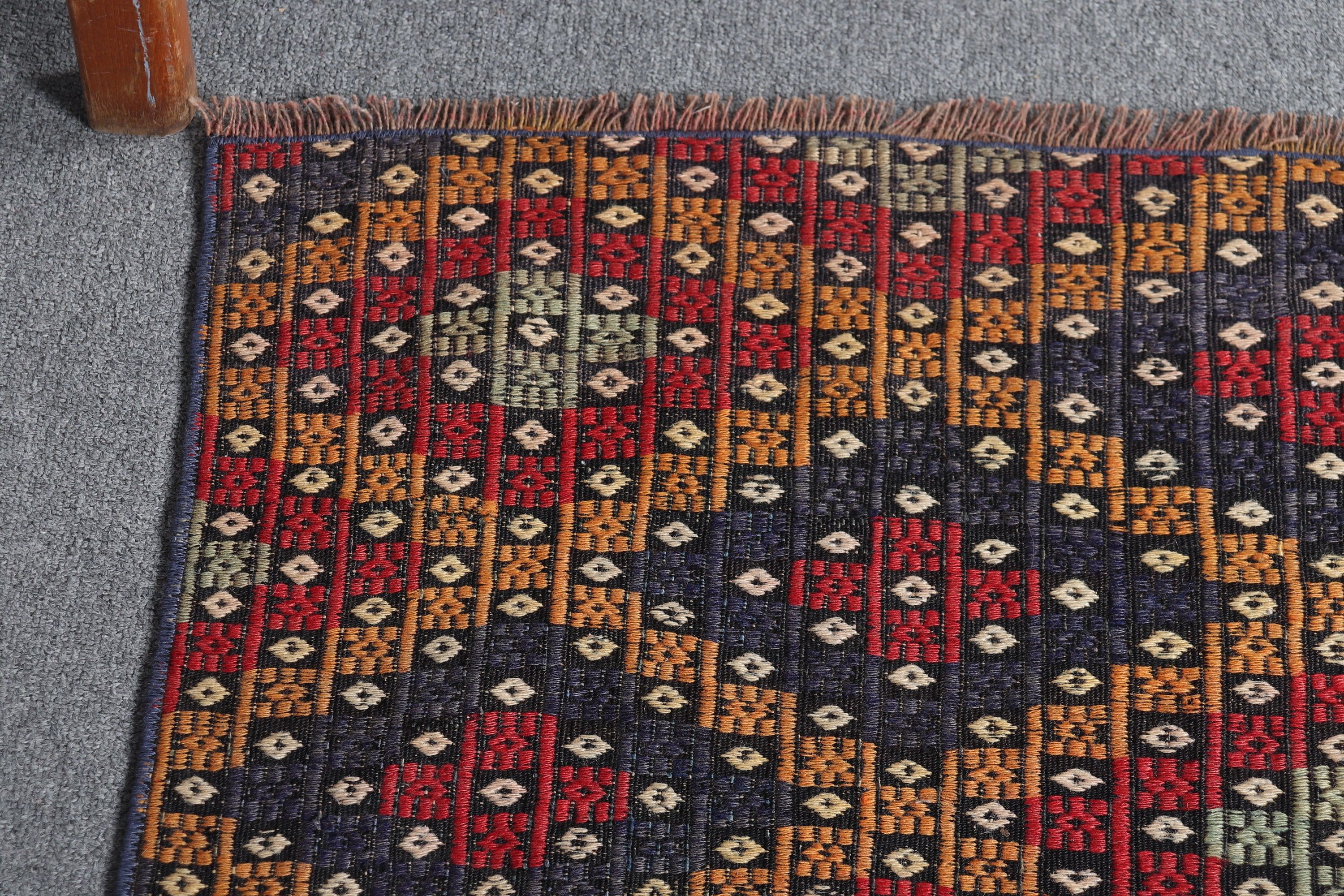 Bathroom Rugs, Kilim, Turkish Rug, Vintage Rugs, Oushak Rug, Orange Kitchen Rugs, Art Rug, 2.6x3.7 ft Small Rugs, Nursery Rug