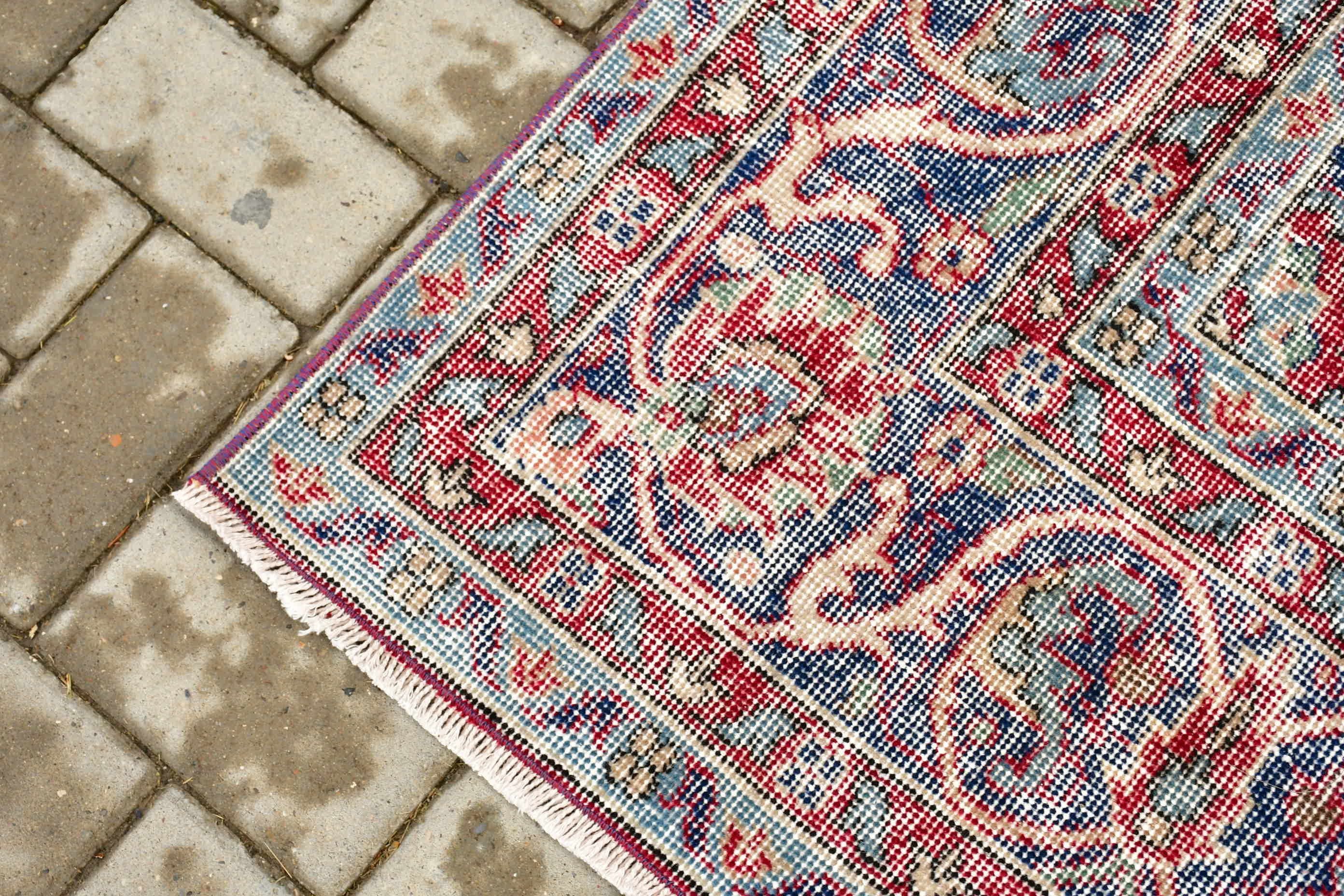 Cool Rug, Bedroom Rugs, Living Room Rug, Turkish Rug, Oriental Rug, Red Kitchen Rug, Vintage Rugs, Rugs for Salon, 7.1x9.8 ft Large Rug