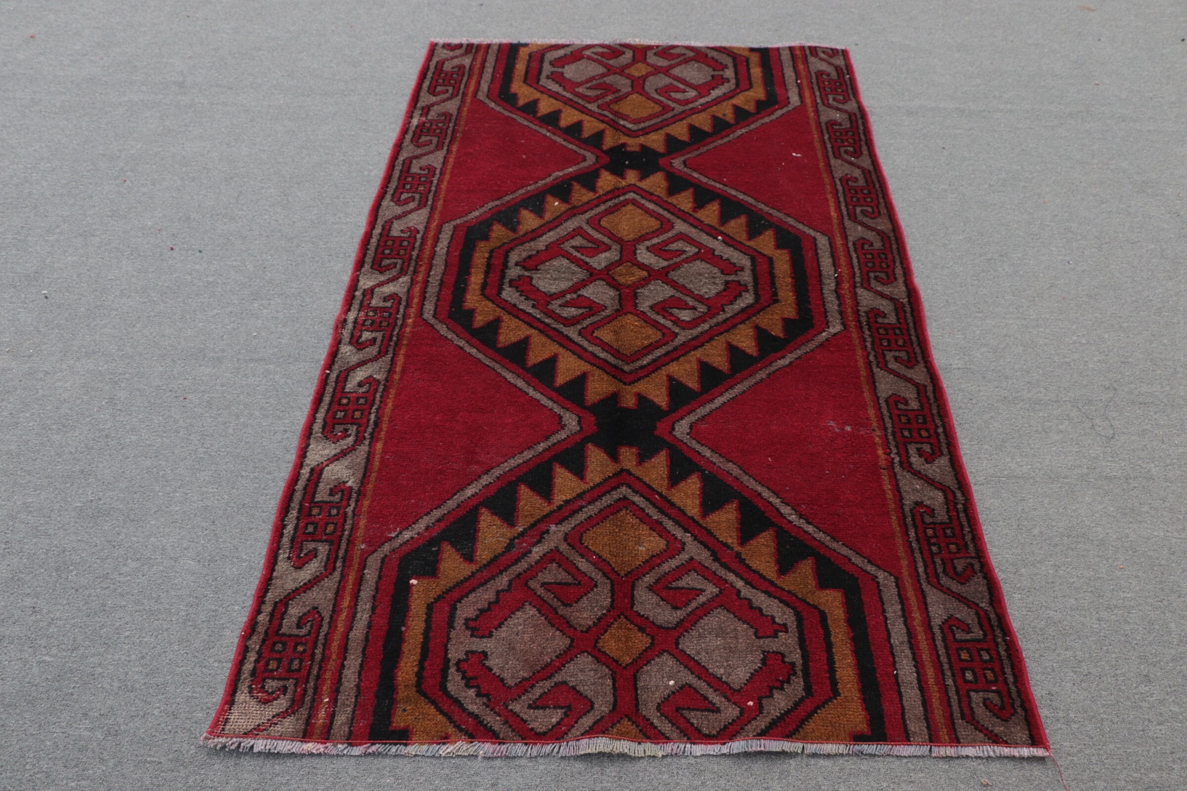 Rugs for Indoor, Dining Room Rug, Red Moroccan Rugs, Bedroom Rug, Floor Rugs, Vintage Rug, 3.8x6.6 ft Area Rug, Natural Rug, Turkish Rugs