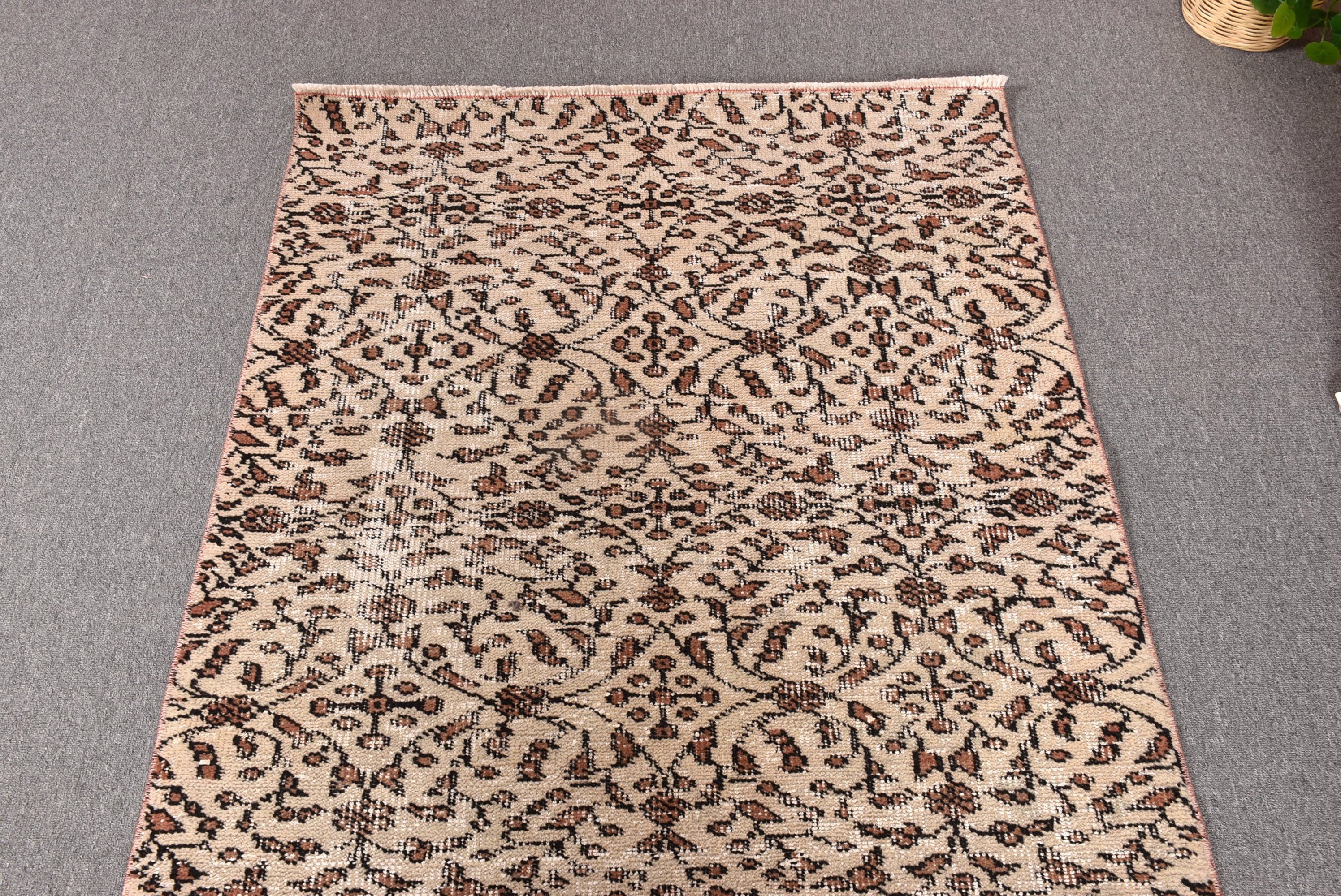 Beige Neutral Rug, Boho Rugs, Kitchen Rug, Turkish Rug, 3.4x6.5 ft Accent Rugs, Vintage Rugs, Turkey Rugs, Neutral Rugs, Boho Accent Rugs