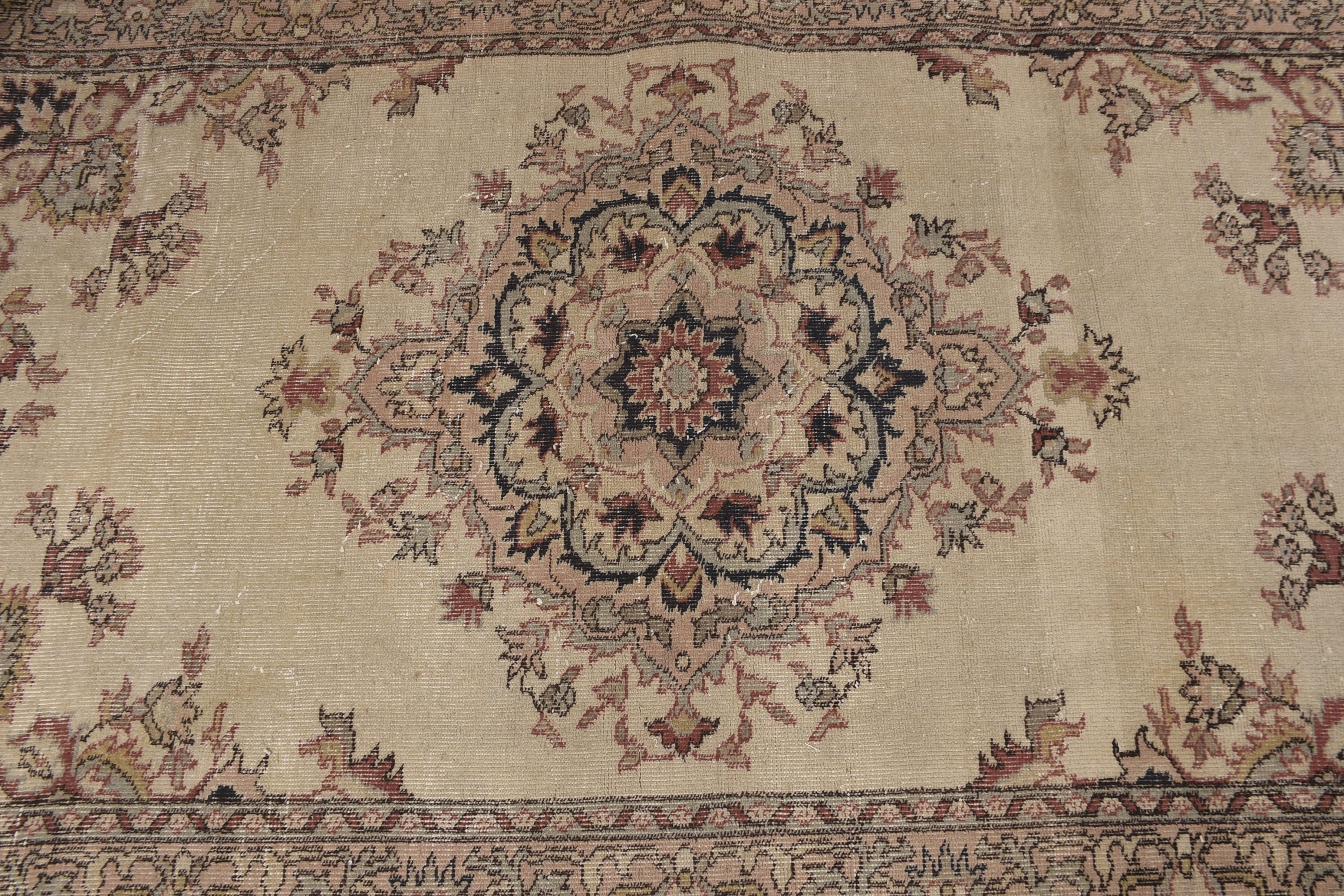 Parlak Halı, Oturma Odası Halısı, Oryantal Halılar, 4,1x6,2 ft Alan Halısı, Havalı Halılar, İç Mekan Halıları, Bej Ev Dekor Halısı, Türk Halıları, Vintage Halı