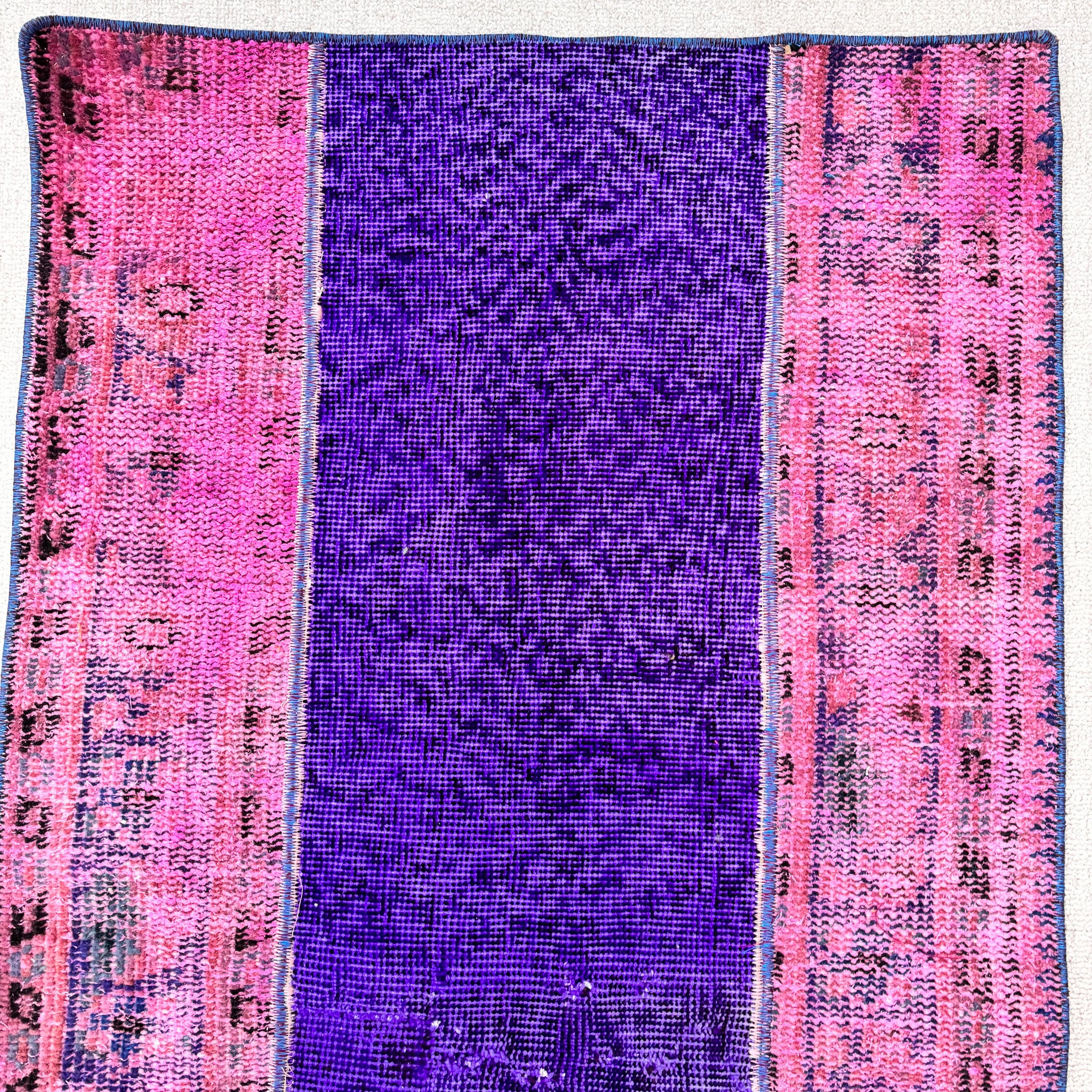 Pembe Oryantal Halılar, 2.1x3.9 ft Küçük Halılar, Türk Halıları, Yün Halılar, Duvara Asılı Halılar, Vintage Halı, Çocuk Halıları, Boho Halı, El Dokuma Halılar