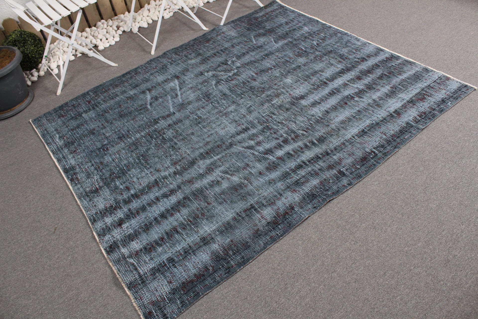 Vintage Decor Rug, Cool Rug, Blue Kitchen Rug, Floor Rug, Vintage Rugs, 5.2x6.3 ft Area Rugs, Rugs for Area, Bedroom Rugs, Turkish Rug