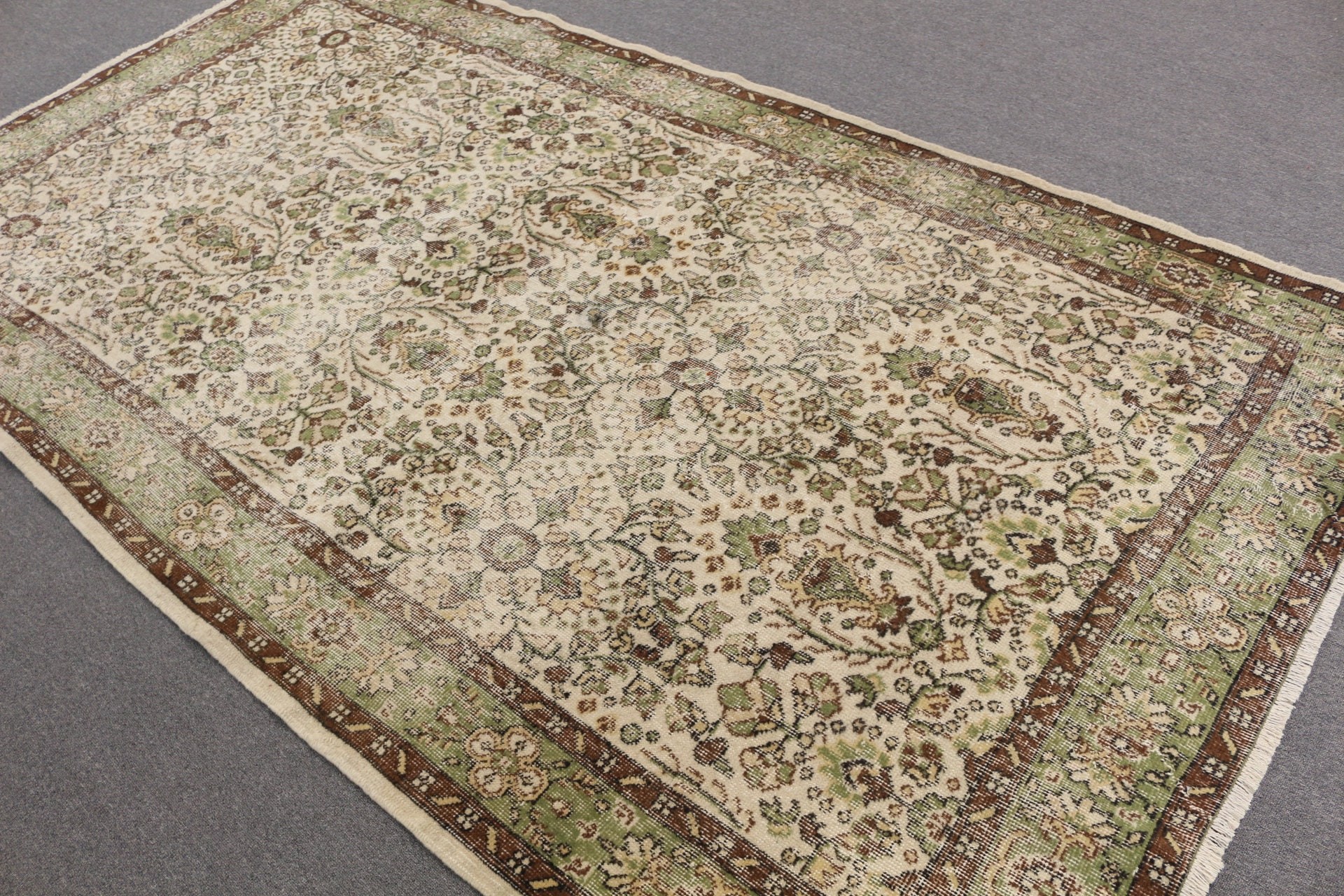 Yer Halısı, 5.5x9.5 ft Büyük Halı, Yatak Odası Halıları, Bej Mutfak Halısı, Vintage Halı, Türk Halısı, Vintage Dekor Halısı, Yün Halısı, Yemek Odası Halısı