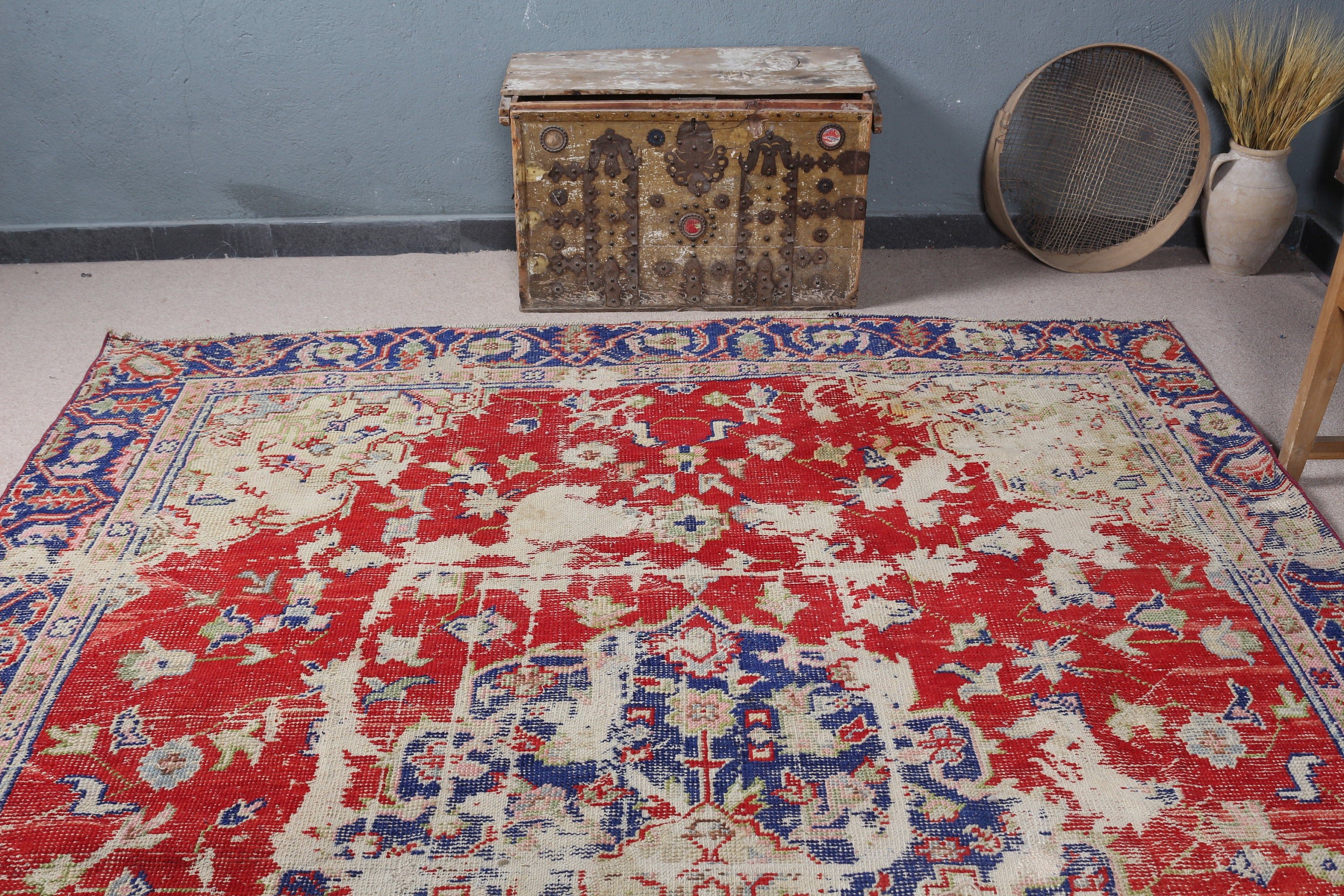 Kitchen Rug, Red Home Decor Rug, Vintage Rugs, Turkish Rug, Living Room Rug, Dining Room Rugs, Antique Rug, 8x10.6 ft Oversize Rug, Old Rug