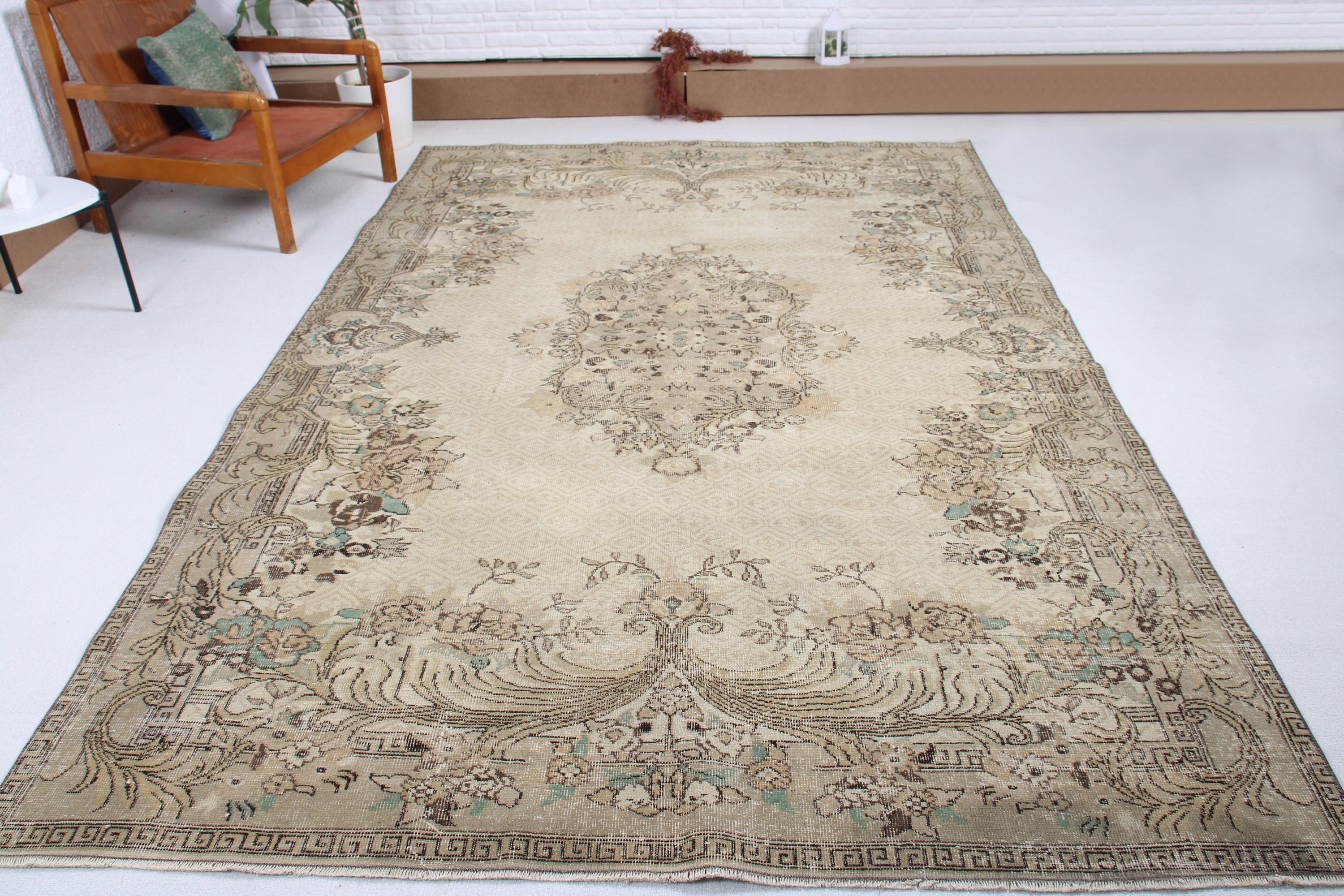 Oryantal Halı, Türk Halısı, Vintage Halılar, Mutfak Halıları, Yemek Odası Halıları, Bej Modern Halılar, 6,8x10,2 ft Büyük Halılar, Büyük Boho Halıları