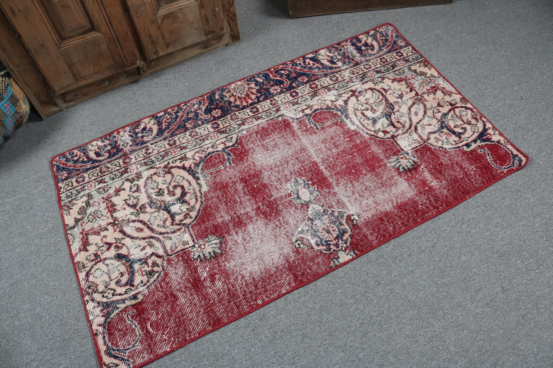 Türk Halısı, Oryantal Halılar, Vintage Halı, Kırmızı Ev Dekor Halıları, Yatak Odası Halısı, Küçük Vintage Halılar, 2.8x4.9 ft Küçük Halı