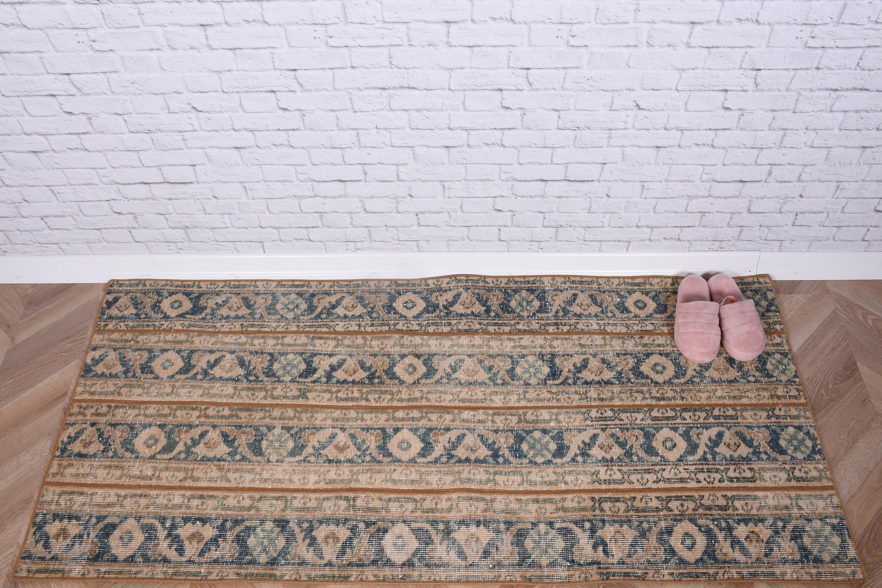 2.6x5.7 ft Small Rug, Wall Hanging Rug, Beige Floor Rug, Turkish Rug, Home Decor Rug, Ethnic Rugs, Vintage Rug, Kitchen Rug, Oriental Rugs