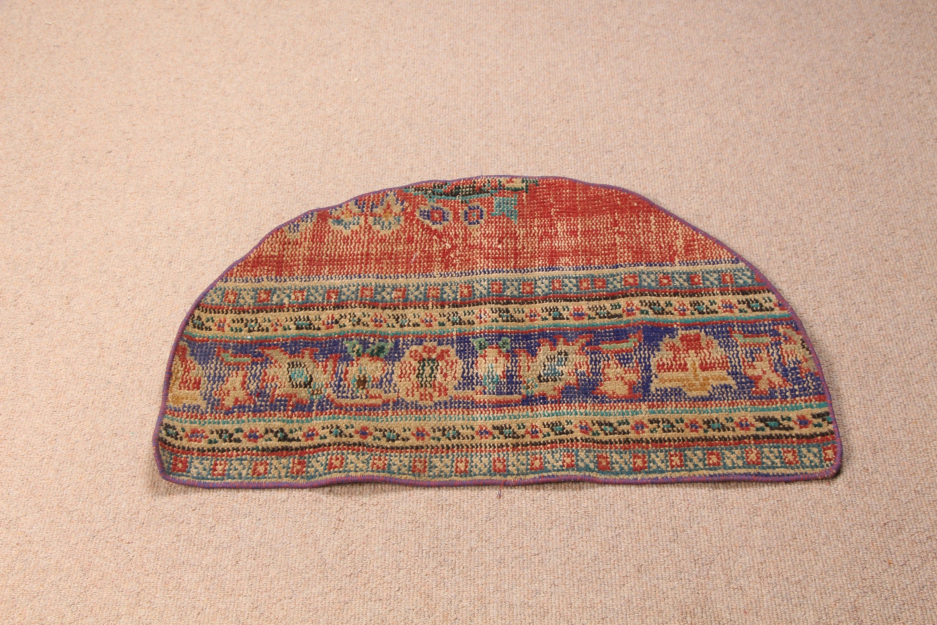 Oushak Halı, Sanat Halıları, Antika Halılar, Vintage Halı, 2,5x1,6 ft Küçük Halı, Duvara Asılı Halı, Türk Halısı, Bej Fas Halıları, Banyo Halıları