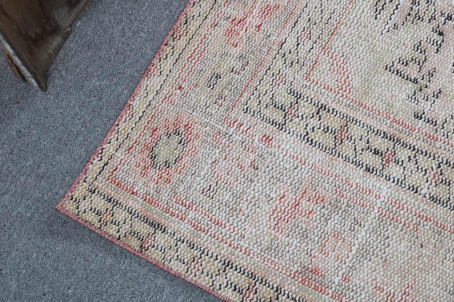 Türk Halısı, Giriş Halıları, Açıklama Halıları, Küçük Boho Halısı, Bej Boho Halısı, Mutfak Halıları, Modern Halılar, 1.6x3.3 ft Küçük Halı, Vintage Halı