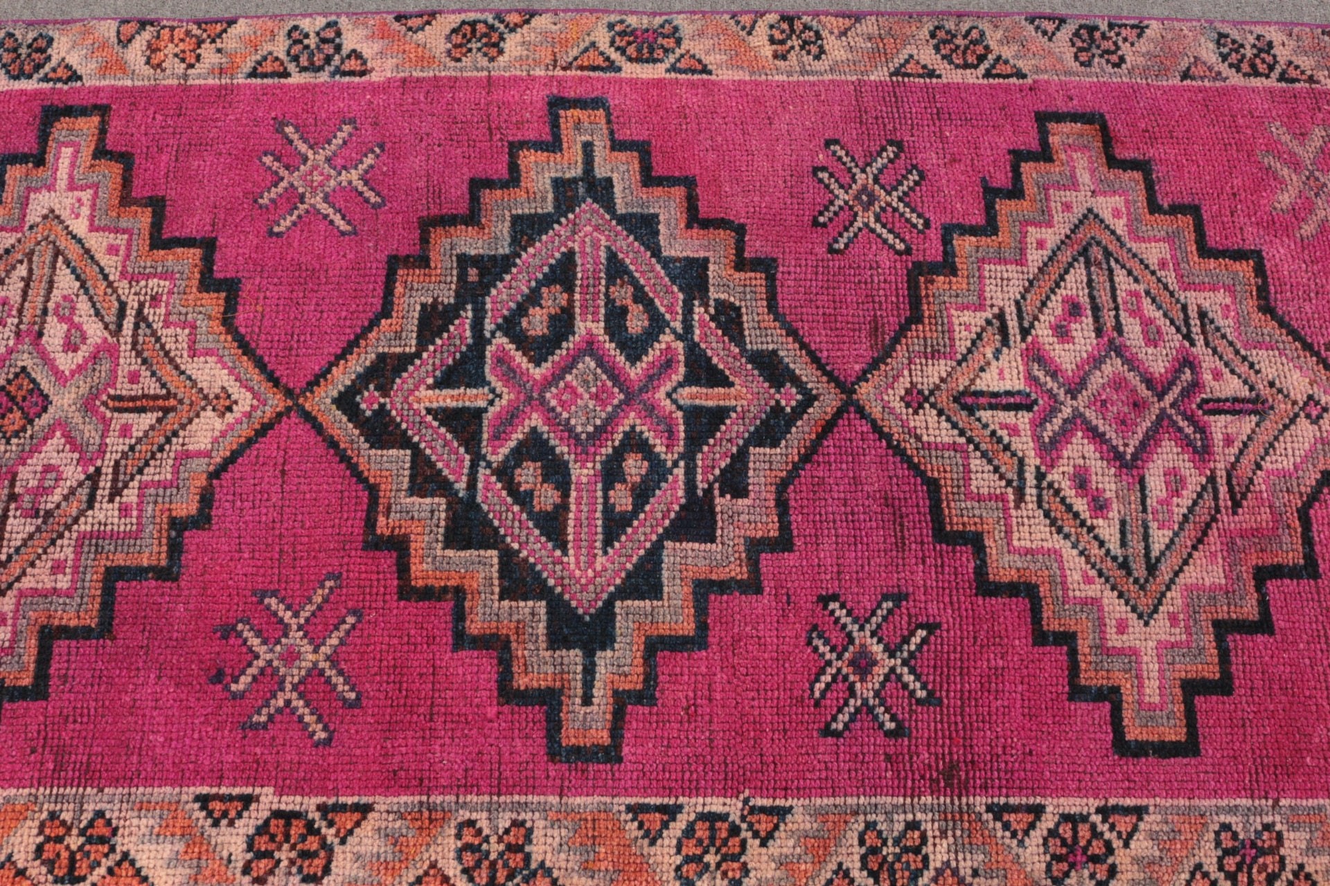 Pink Cool Rugs, Bedroom Rugs, Turkish Rug, Vintage Rug, Kitchen Rugs, Office Rugs, 2.8x9.4 ft Runner Rug, Anatolian Rugs, Rugs for Corridor