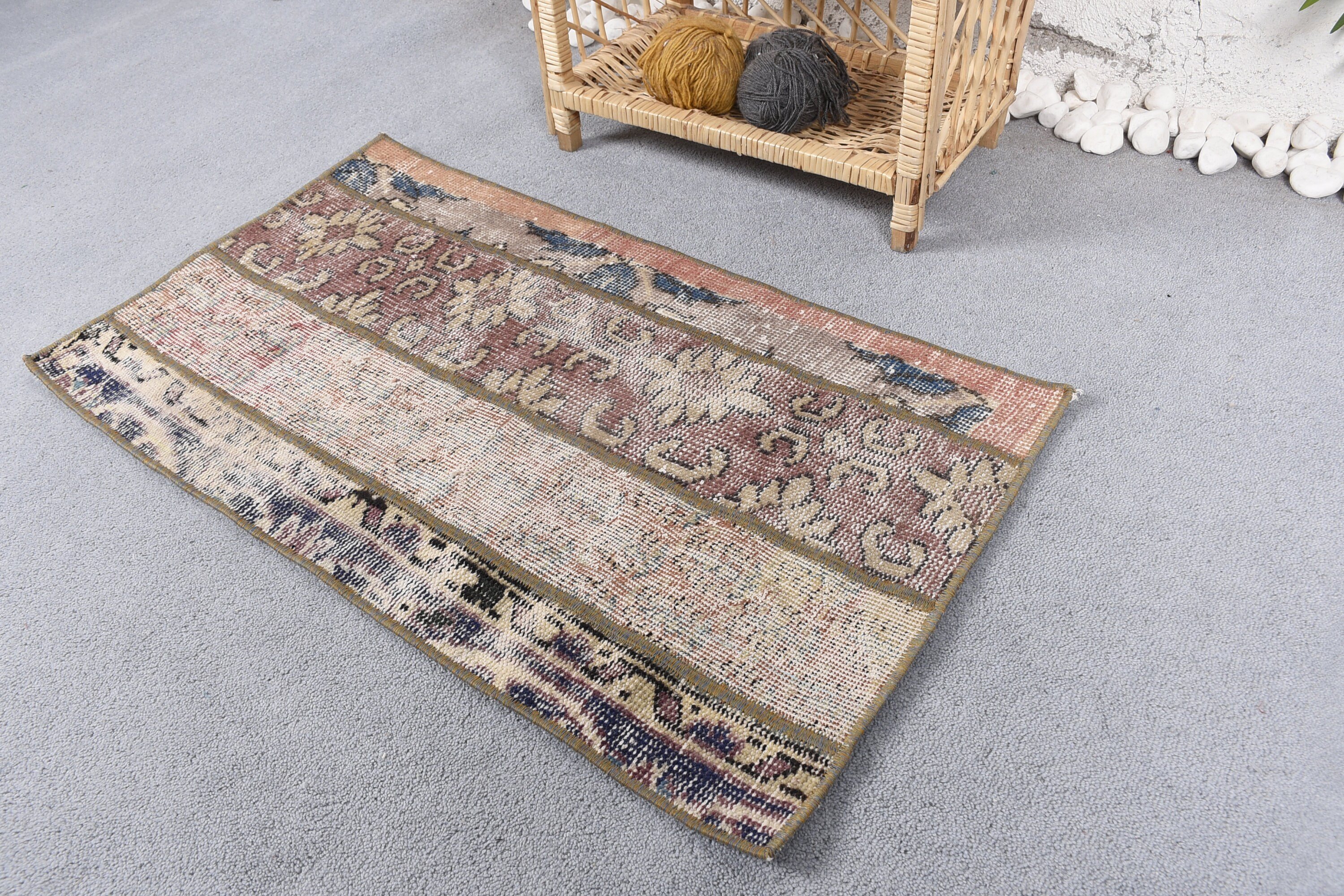 1.8x3.1 ft Small Rug, Bedroom Rug, Floor Rug, Wall Hanging Rugs, Vintage Rugs, Bathroom Rug, Bright Rug, Beige Moroccan Rug, Turkish Rug