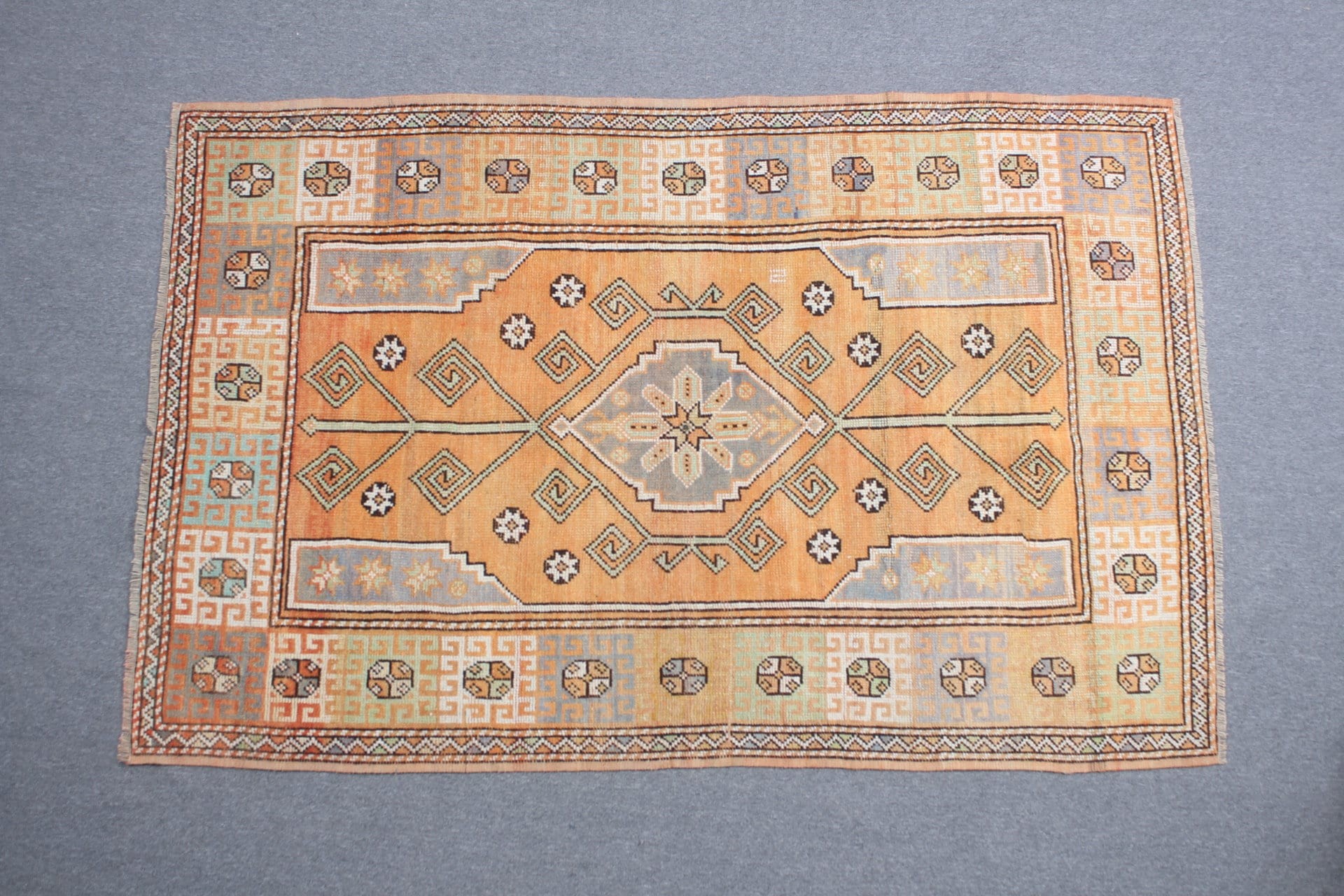 Oriental Rug, Floor Rug, Vintage Rug, 4.1x6.3 ft Area Rug, Turkish Rugs, Orange Kitchen Rug, Rugs for Bedroom, Moroccan Rug, Nursery Rug