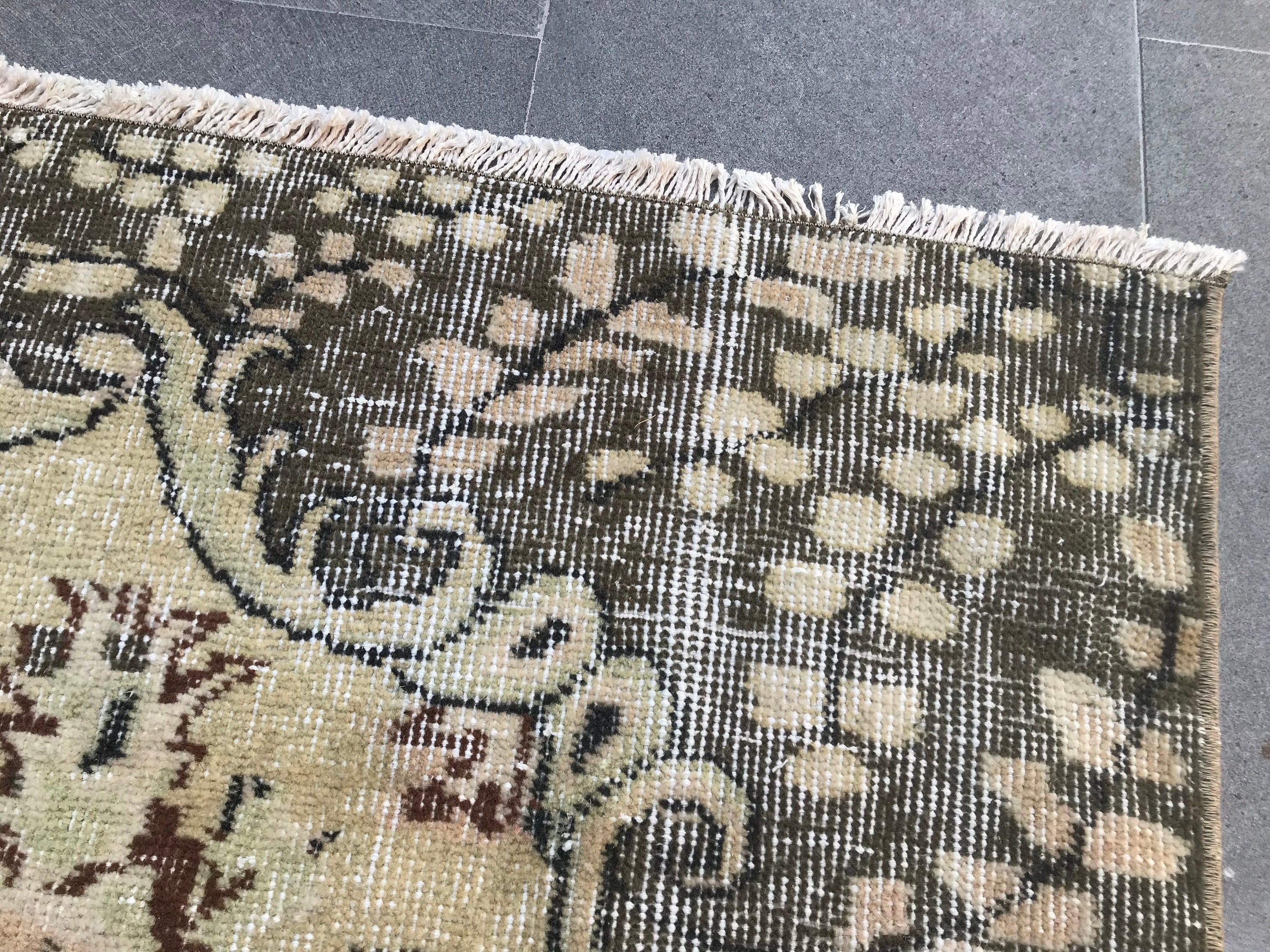 Living Room Rug, Anatolian Rug, 6.3x9.8 ft Large Rug, Salon Rug, White Cool Rugs, Turkish Rugs, Vintage Rug, Turkey Rugs