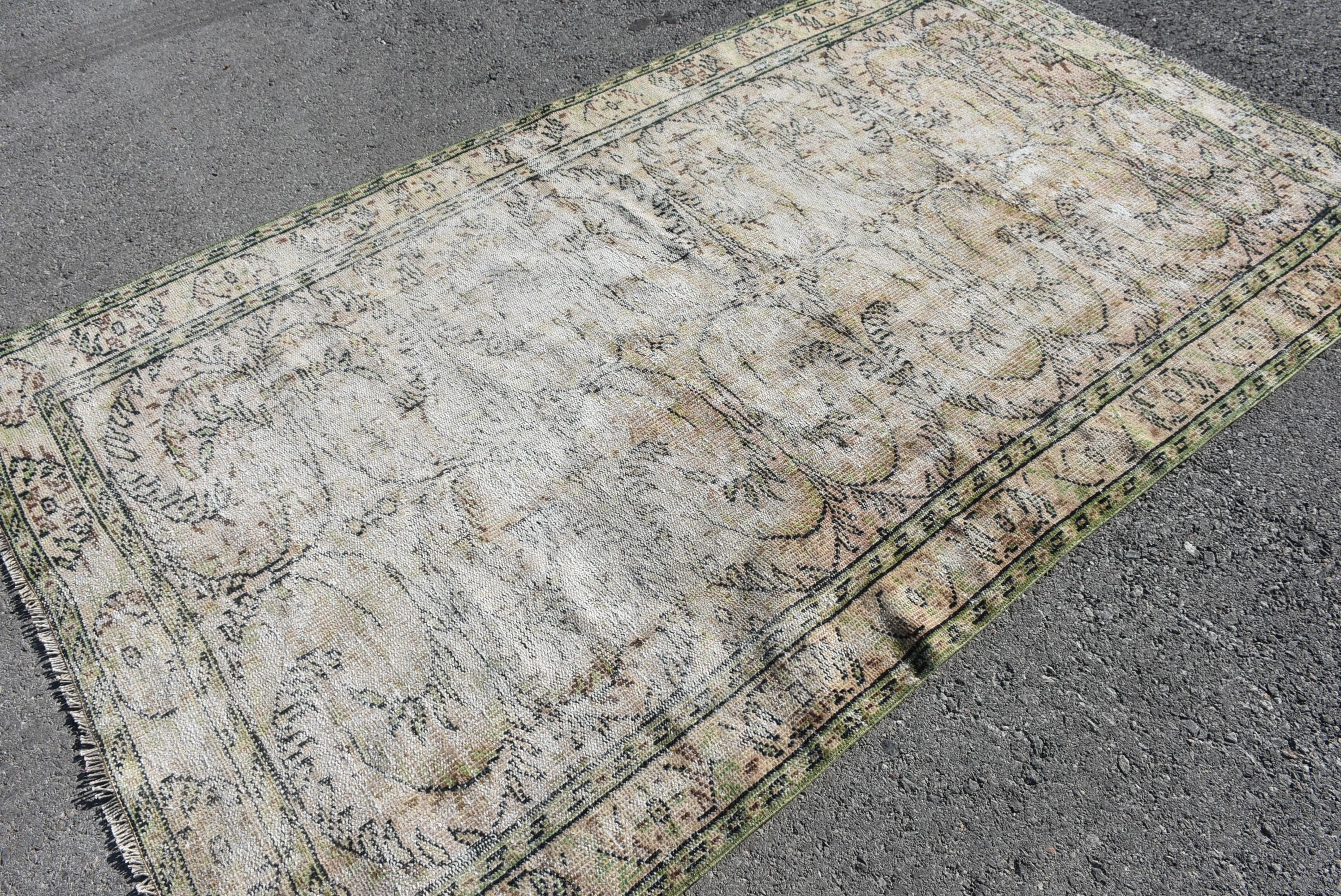 Living Room Rug, Kitchen Rug, Floor Rugs, Turkish Rug, Rugs for Bedroom, Cute Rug, Green Home Decor Rugs, 4.9x8.1 ft Area Rug, Vintage Rug