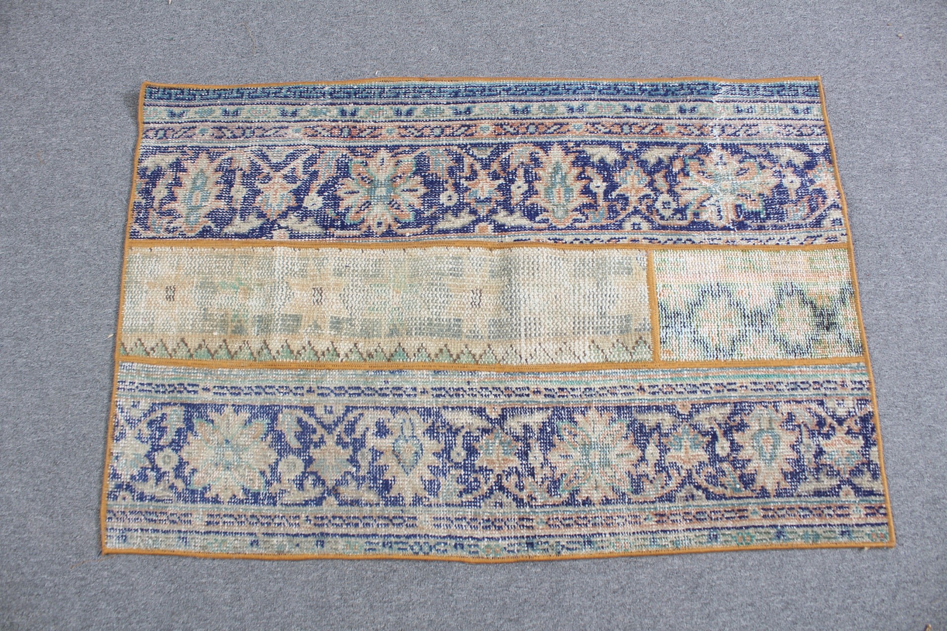 Floor Rugs, Vintage Rug, Turkish Rug, Blue Bedroom Rugs, 2.5x3.7 ft Small Rug, Rugs for Nursery, Car Mat Rug, Entry Rugs