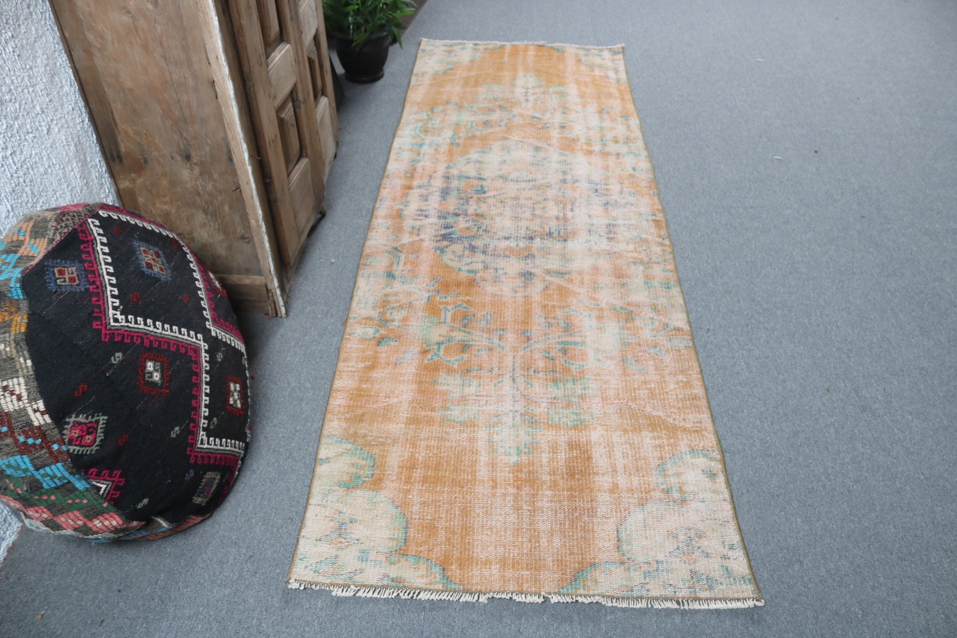 Kitchen Rugs, Orange Neutral Rugs, Corridor Rug, Turkish Rugs, Beni Ourain Runner Rugs, Vintage Rug, Statement Rugs, 2.8x8.1 ft Runner Rugs