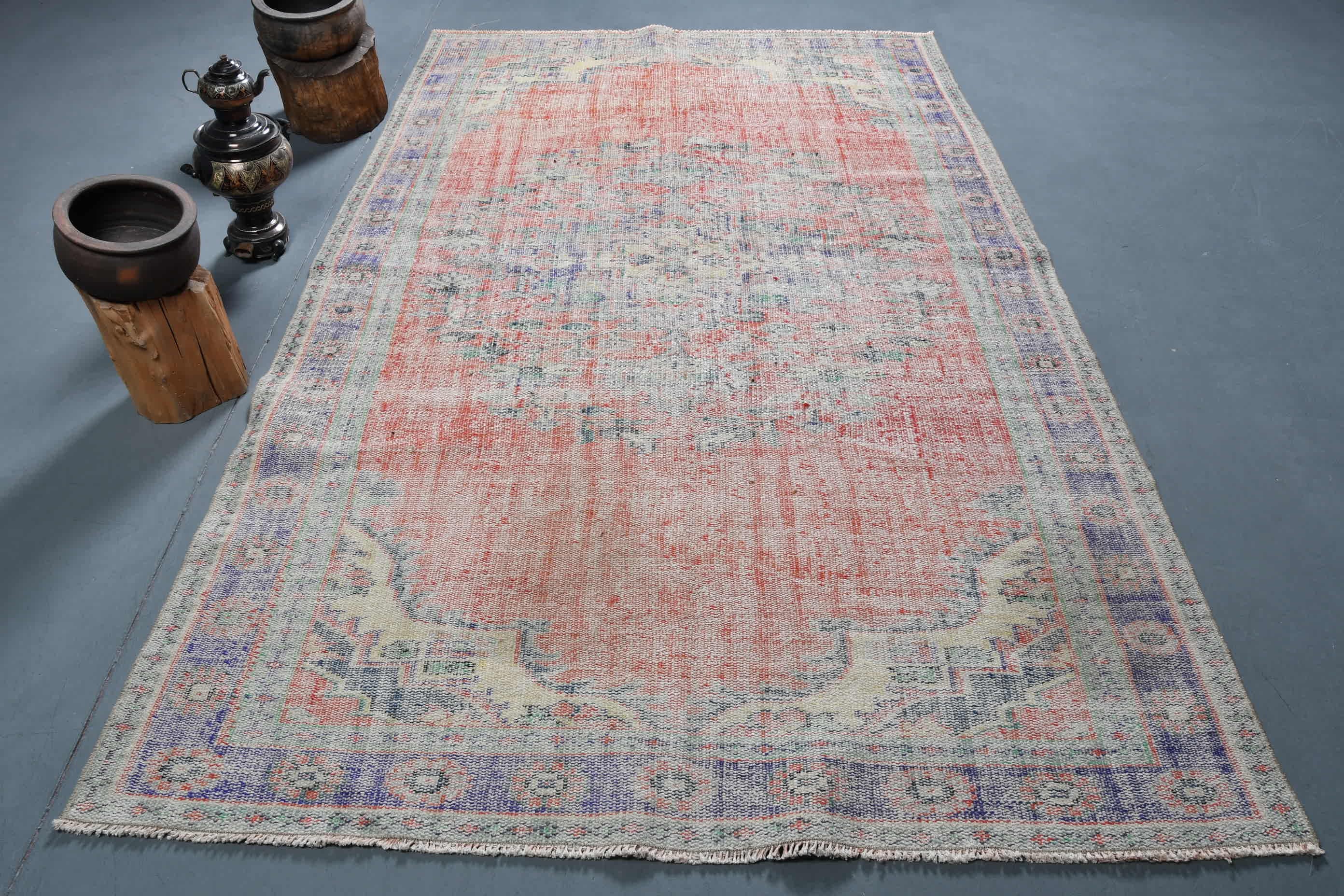 Living Room Rug, Home Decor Rug, Salon Rug, Rugs for Salon, Cool Rug, 5.6x9.2 ft Large Rug, Turkish Rug, Vintage Rugs, Red Floor Rug