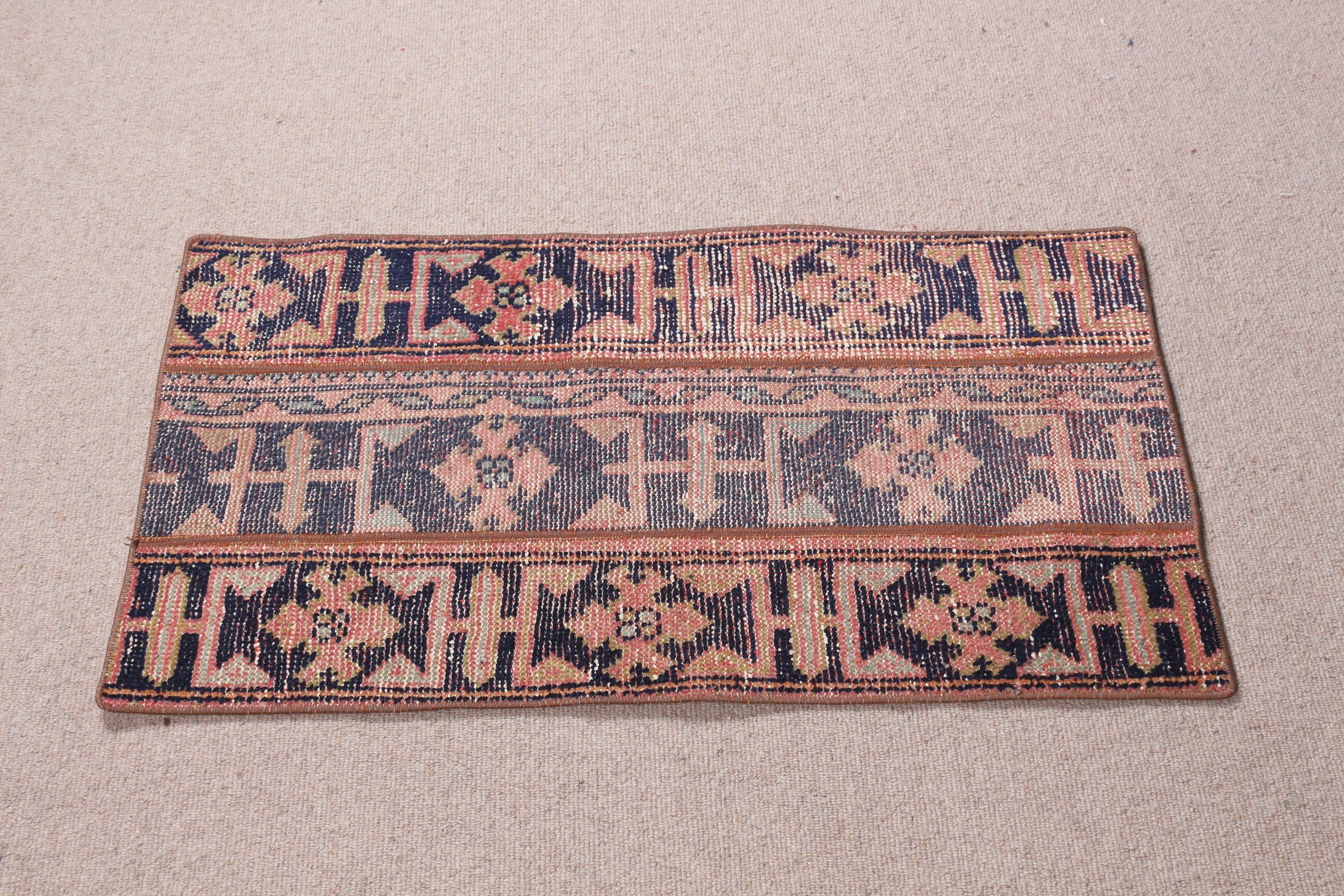 Kapı Paspasları için Halılar, Vintage Halılar, Mavi Yer Halıları, Giriş Halısı, Türk Halısı, Araba Paspas Halısı, Oryantal Halı, 1,7x3,2 ft Küçük Halı, Havalı Halılar