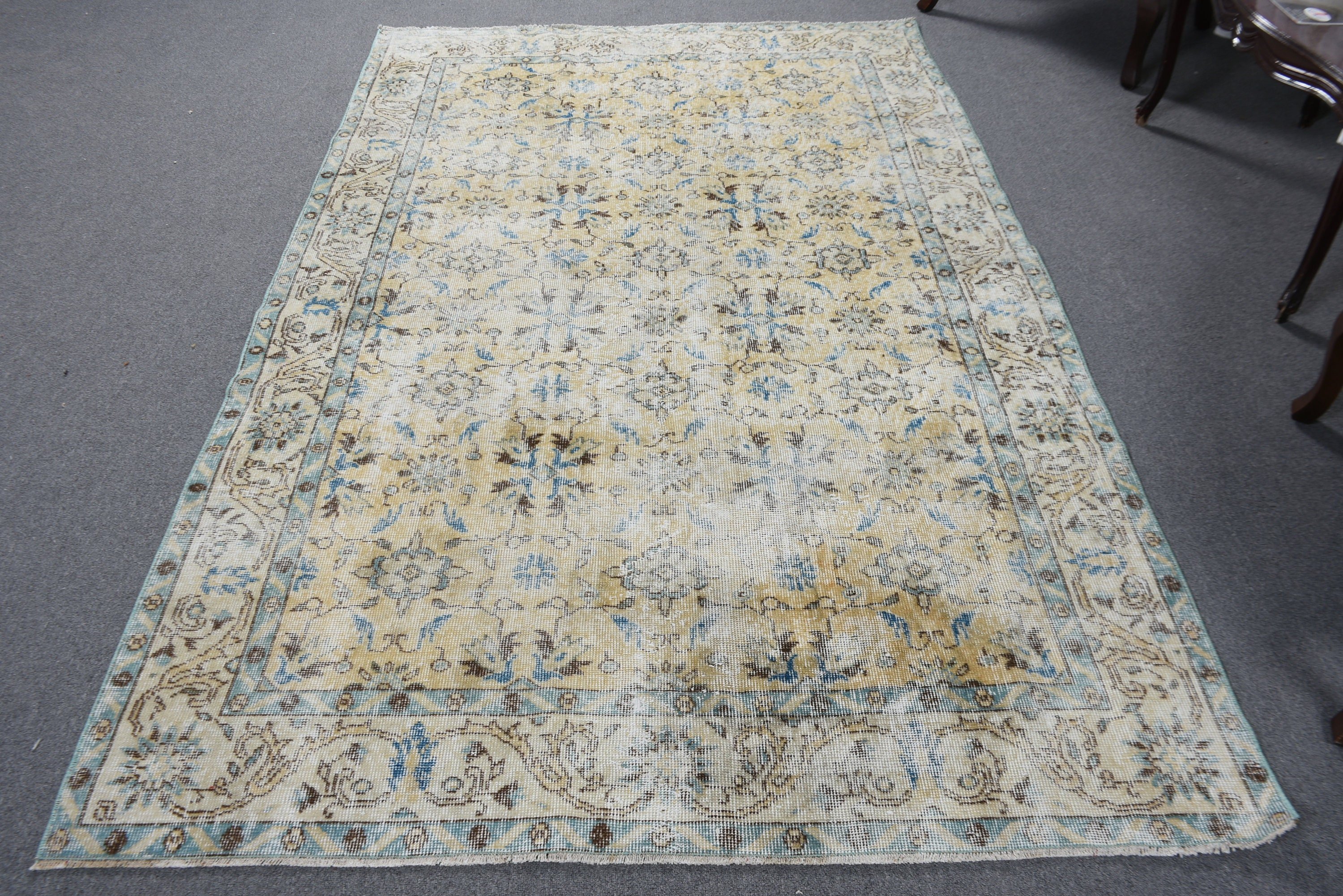 Fas Halıları, 5.1x8.1 ft Büyük Halı, Yatak Odası Halıları, Yemek Odası Halıları, Bej Düz Dokuma Halı, Türk Halıları, Boho Halısı, Yer Halısı, Vintage Halılar