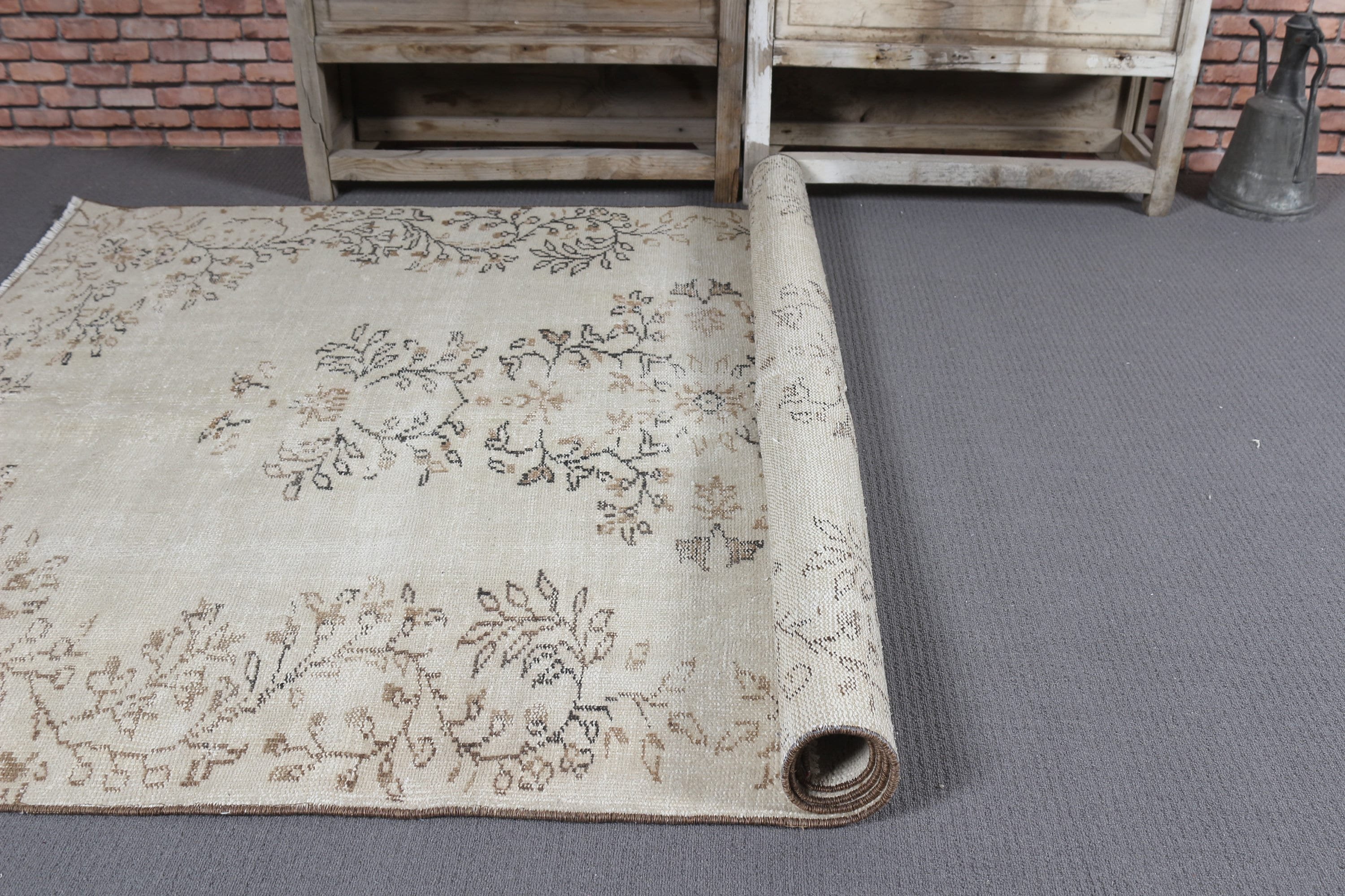 Bedroom Rug, Turkey Rug, 4.8x7.4 ft Area Rug, Beige Oriental Rugs, Turkish Rugs, Kitchen Rug, Antique Rug, Vintage Rugs