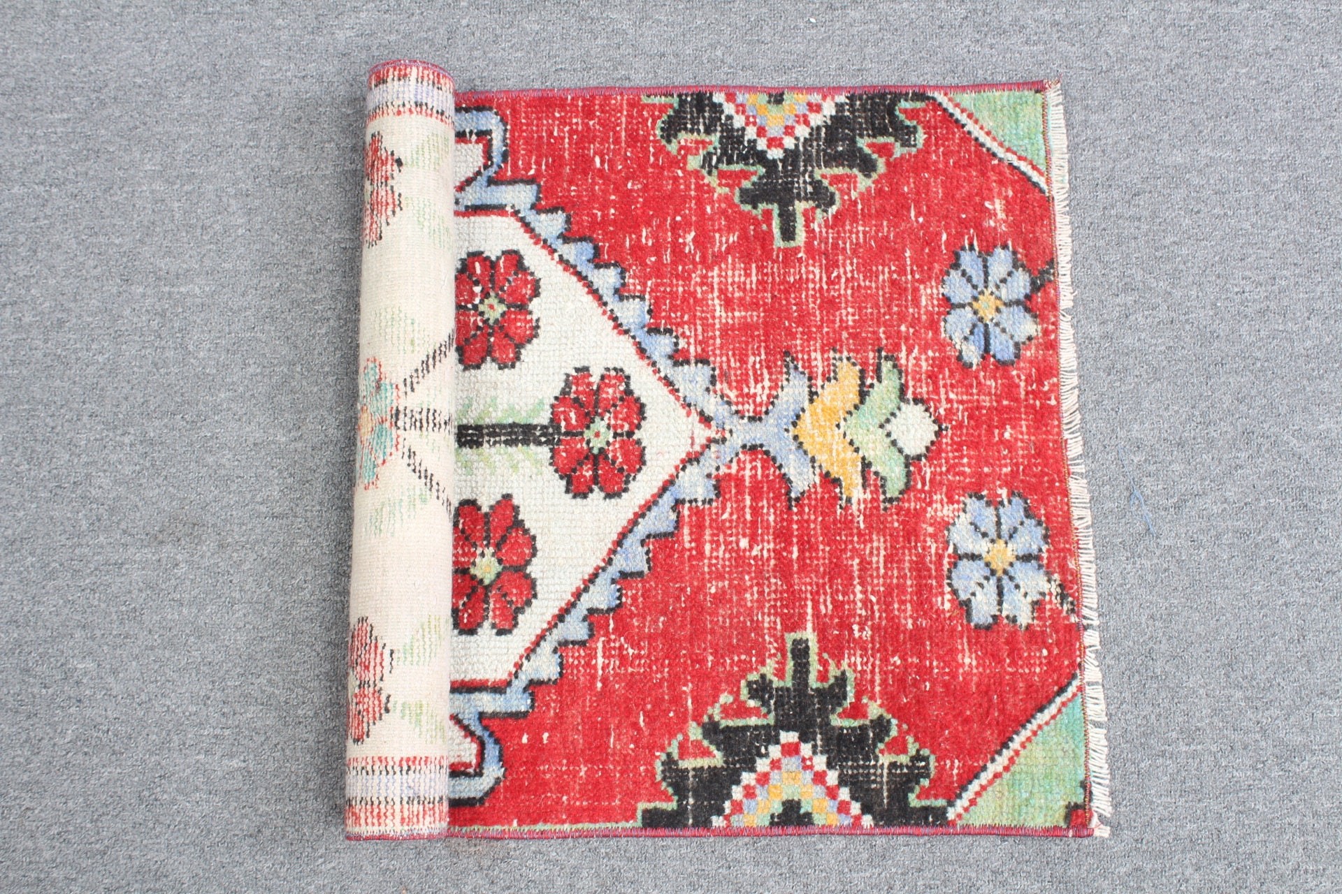 Antique Rug, Turkish Rugs, Nursery Rugs, Red Bedroom Rug, 1.7x3.2 ft Small Rugs, Kitchen Rugs, Rugs for Door Mat, Vintage Rug, Floor Rugs