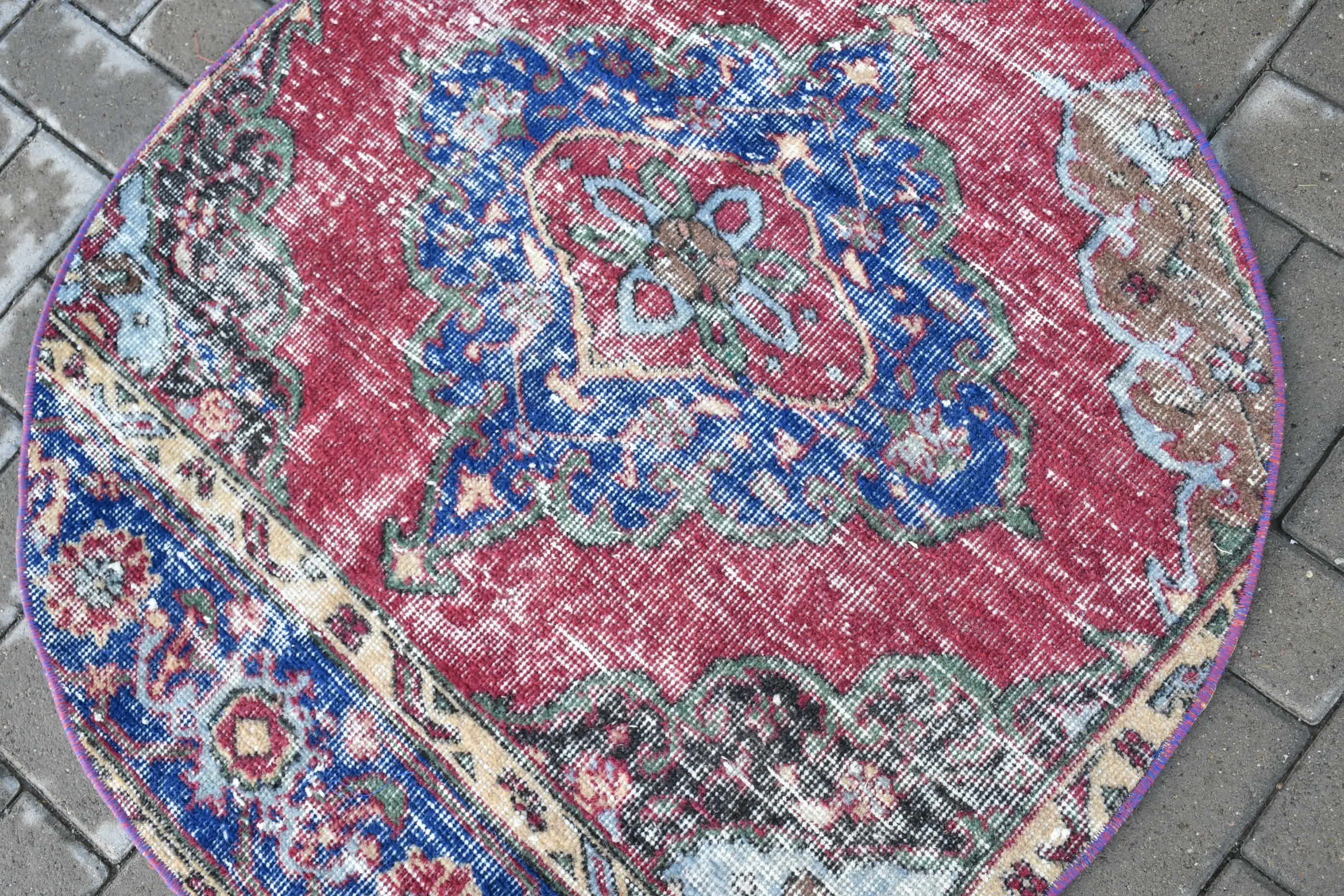 Rugs for Bedroom, Turkish Rugs, Cool Rug, Bathroom Rugs, Blue Antique Rugs, Anatolian Rug, Cute Rug, 3.1x3.1 ft Small Rugs, Vintage Rugs