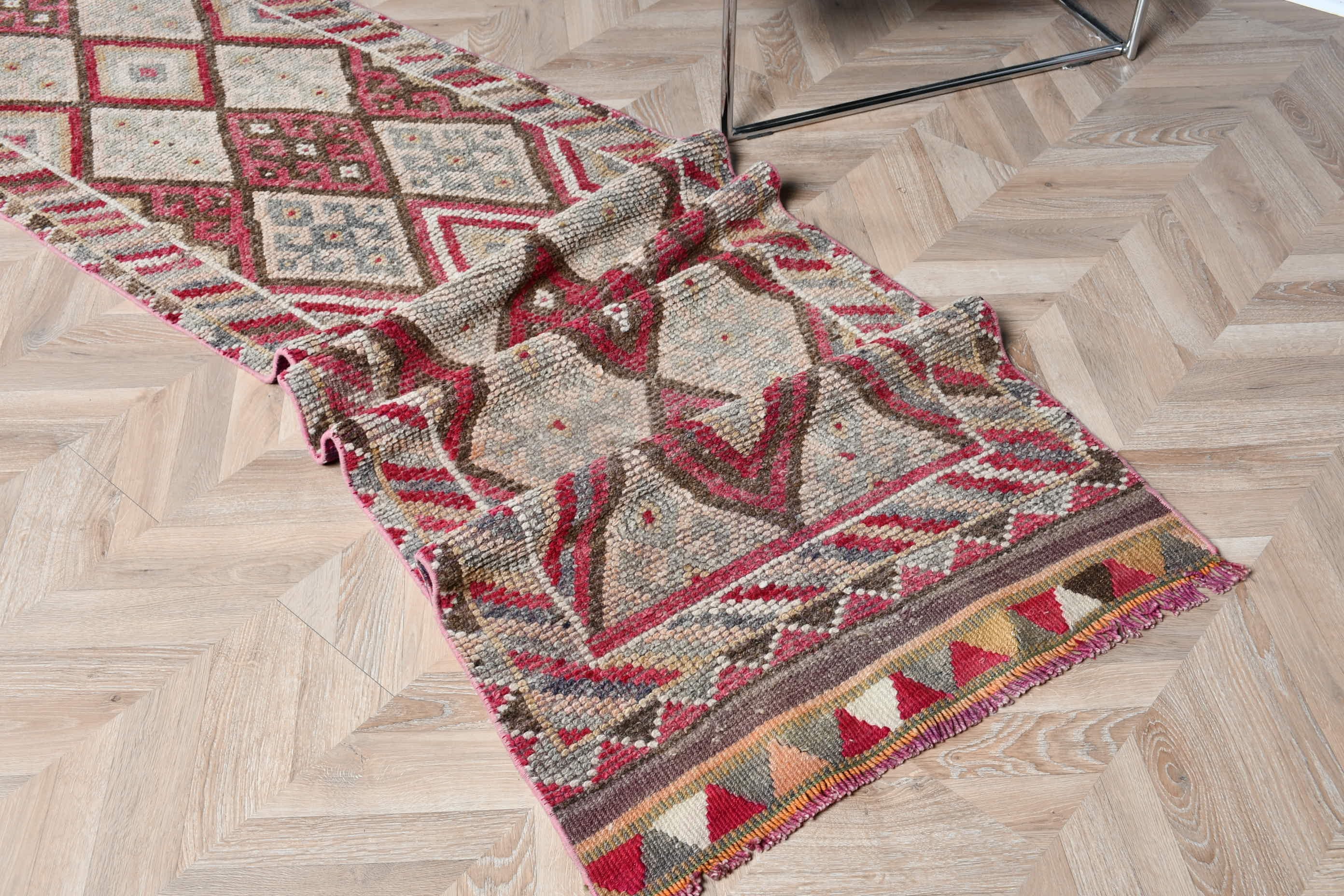 Turkish Rug, Vintage Rugs, Corridor Rug, Rugs for Kitchen, Beige Oriental Rugs, Anatolian Rug, Stair Rug, 2.5x15.4 ft Runner Rug, Cool Rug