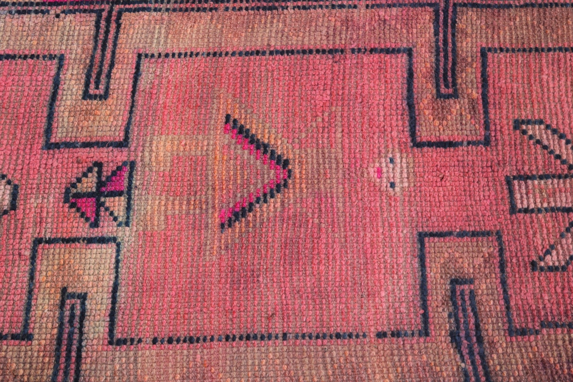 Corridor Rugs, Anatolian Rug, Luxury Rug, Pink Wool Rugs, 2.9x10.8 ft Runner Rug, Vintage Rug, Turkish Rug, Rugs for Stair, Stair Rug