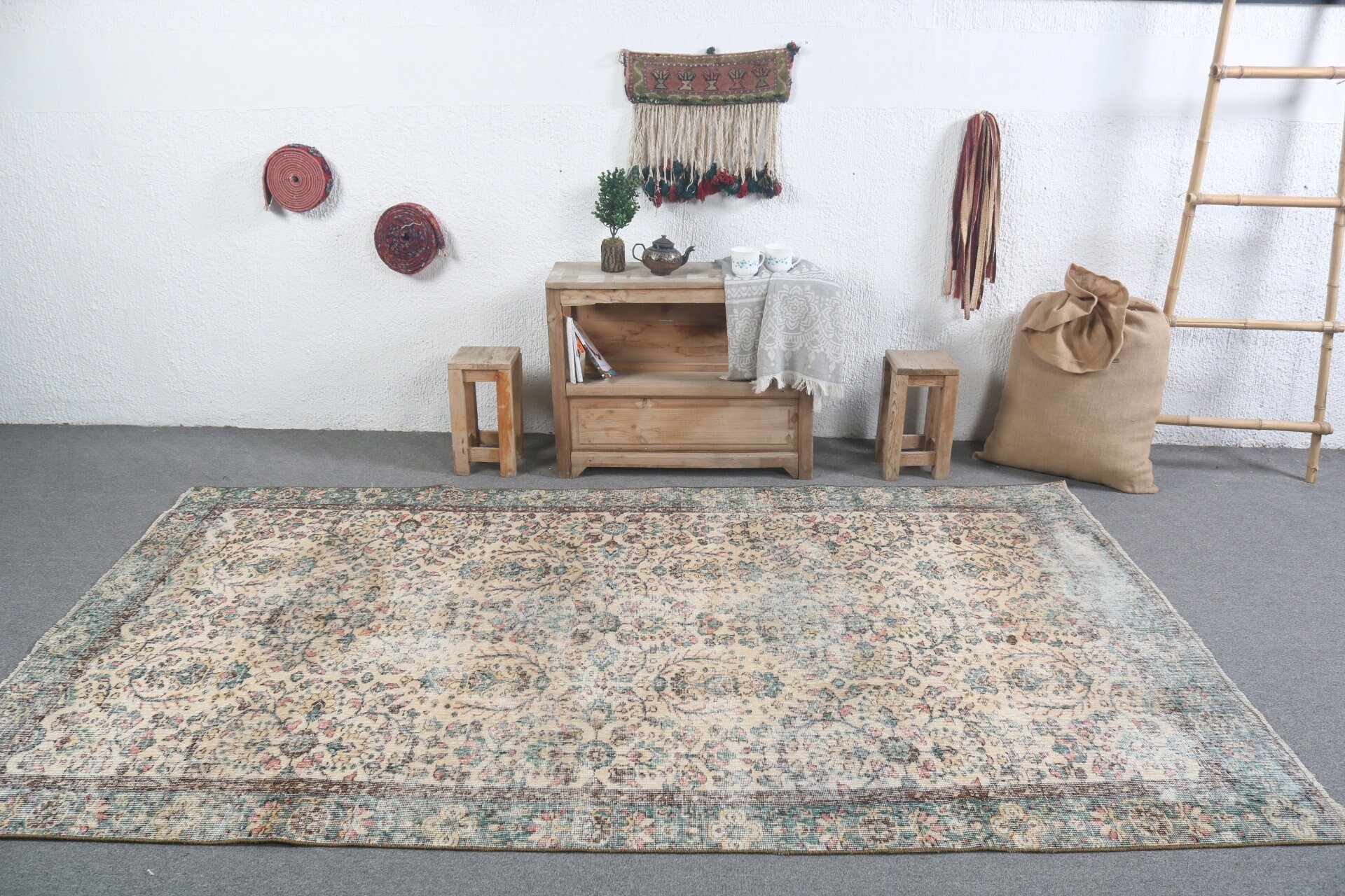 Wool Rugs, Turkish Rug, Vintage Rug, Vintage Decor Rug, 5.2x9 ft Large Rug, Salon Rug, Rugs for Dining Room, Bedroom Rug, Oriental Rugs