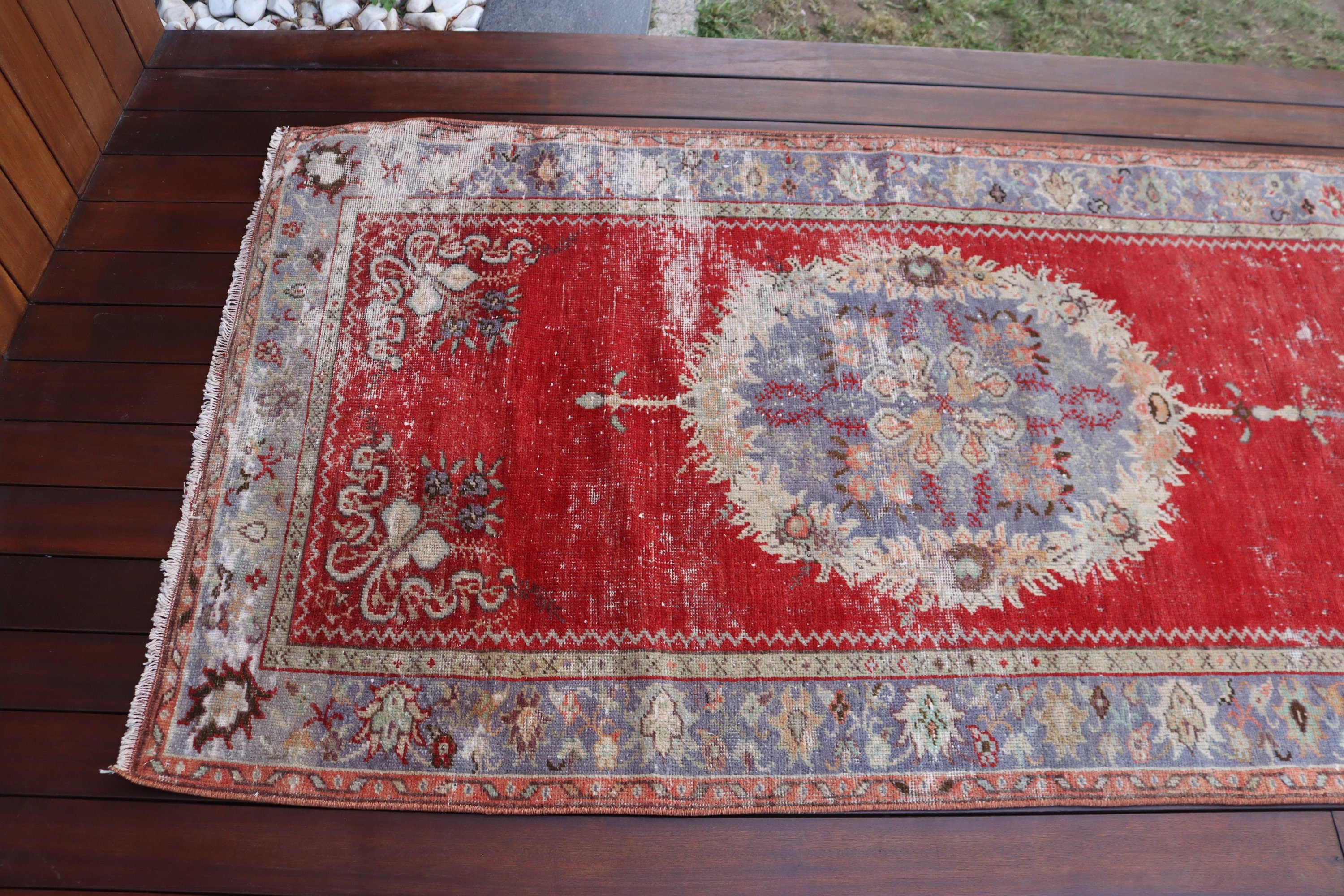 Koridor Halıları, Koridor Halısı, 3,3x12 ft Runner Halısı, Vintage Halılar, Ev Dekorasyonu Halıları, Kırmızı Soğuk Halı, Boho Halıları, Kabile Halısı, Türk Halıları