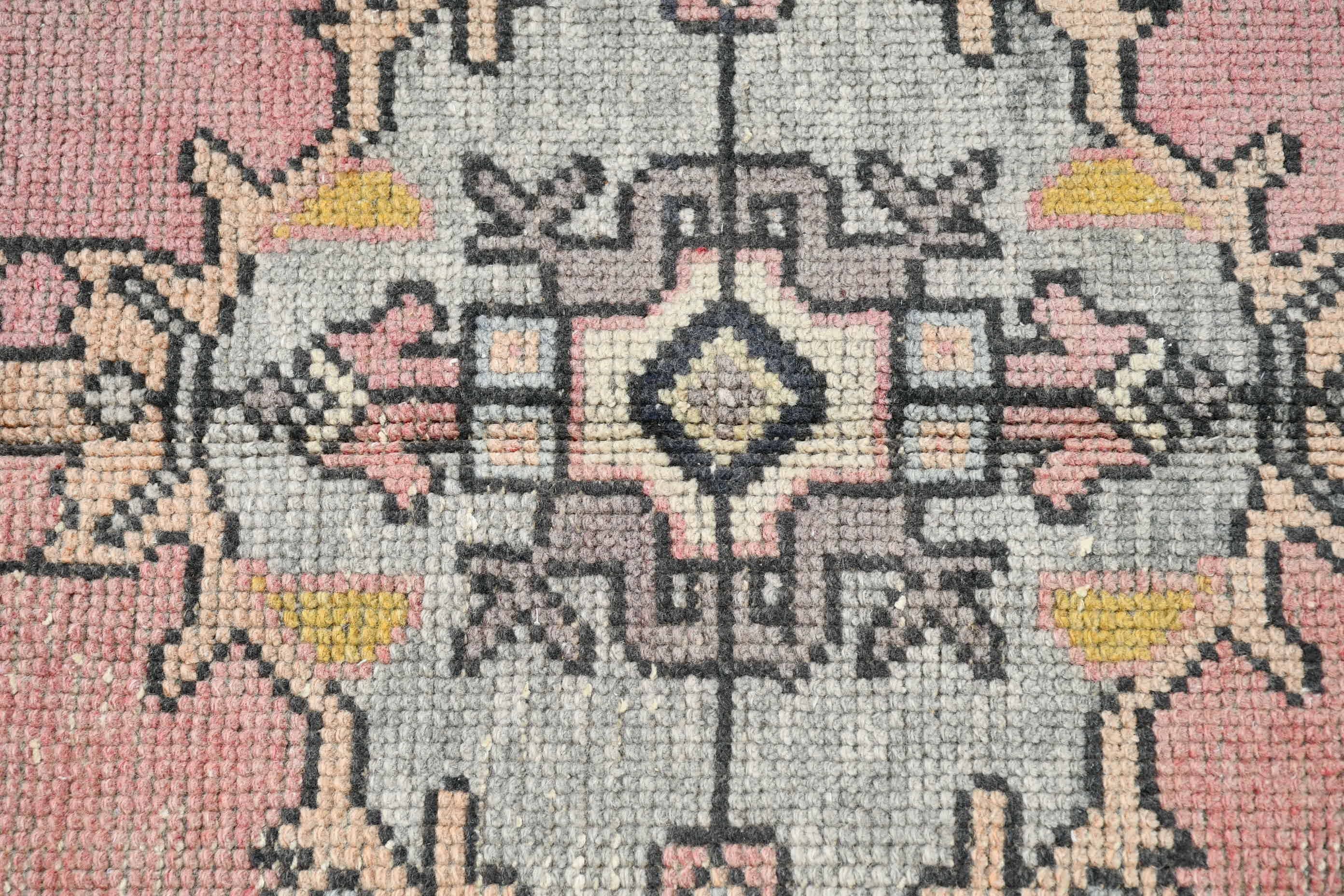 Nursery Rug, Rugs for Bedroom, Oushak Rug, Vintage Rug, Turkish Rug, Entry Rug, 2.9x6.3 ft Accent Rug, Moroccan Rugs, Pink Floor Rug