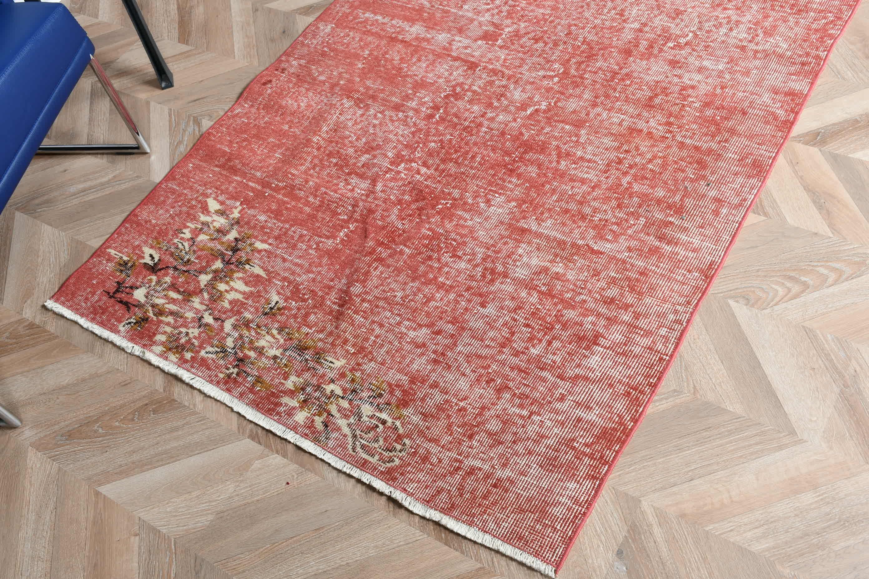 Rugs for Entry, Vintage Decor Rug, 3.6x6.1 ft Accent Rug, Red Wool Rugs, Kitchen Rug, Bedroom Rugs, Turkish Rug, Vintage Rugs, Antique Rug