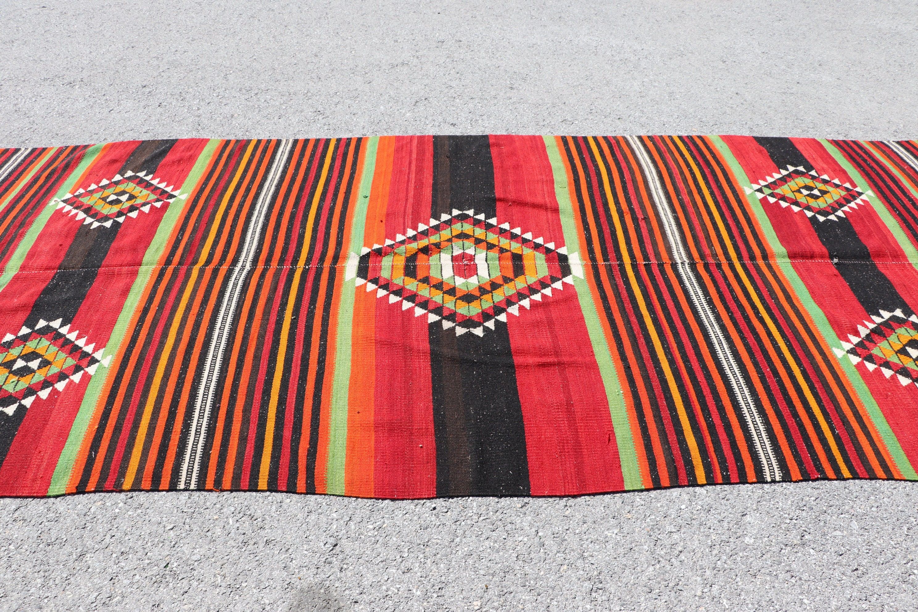 Anadolu Halısı, Kilim, Yemek Odası Halıları, Vintage Halı, Yatak Odası Halısı, Türk Halısı, Kırmızı 5.2x12.2 ft Büyük Halı