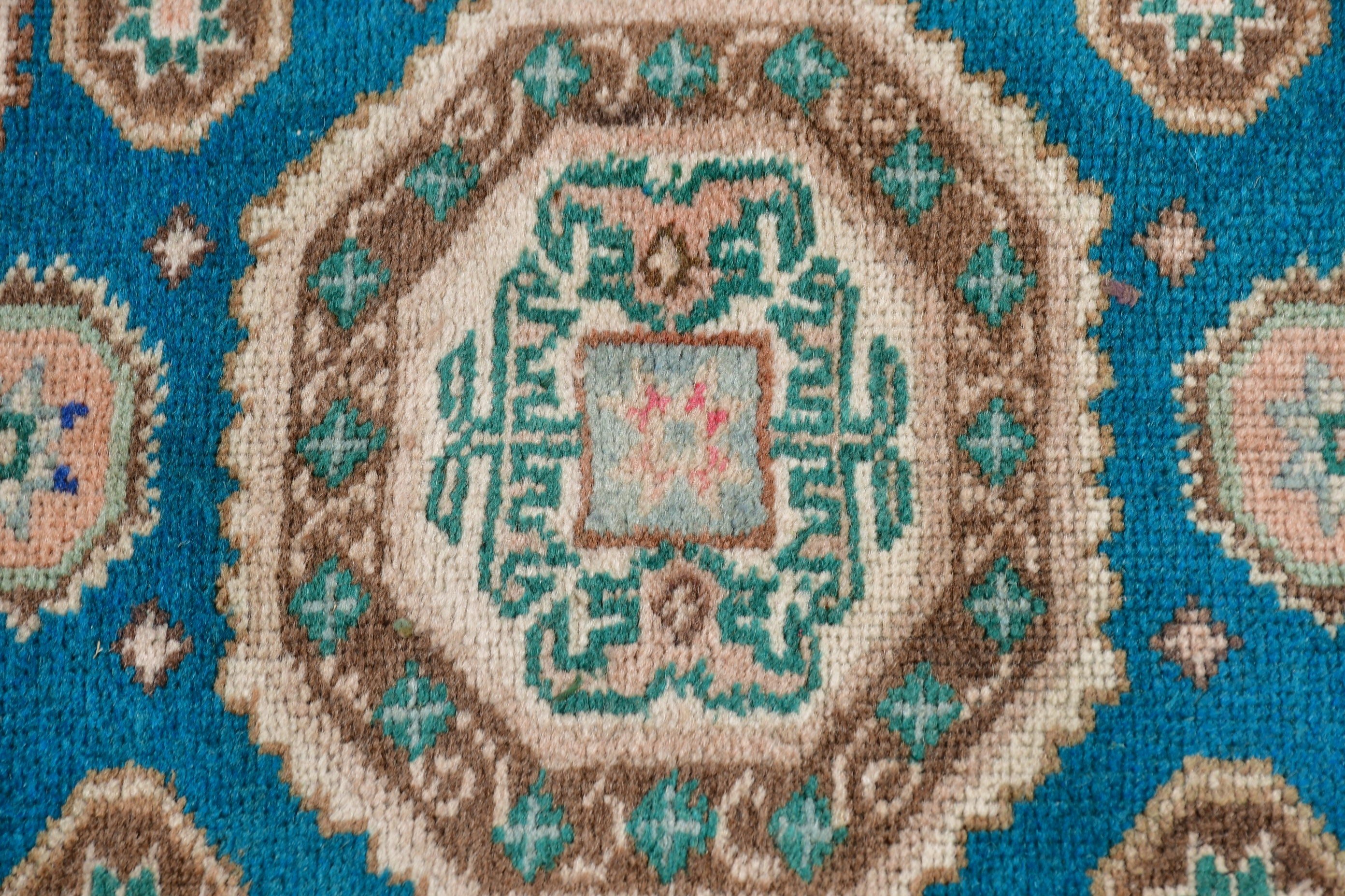 Mutfak Halısı, Kilim, Anadolu Halısı, Türk Halısı, 4,1x9,9 ft Büyük Halılar, Salon Halıları, Vintage Halı, Büyük Boho Halıları, Yer Halıları, Mavi Soğuk Halılar