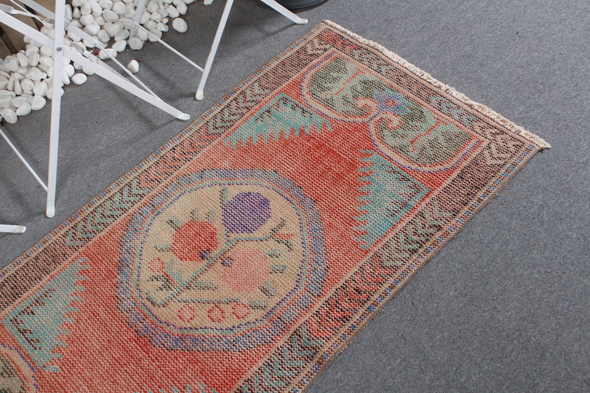 Door Mat Rug, Vintage Rug, Wall Hanging Rug, Home Decor Rugs, Art Rug, 2.5x4.9 ft Small Rug, Red Home Decor Rug, Turkish Rug, Anatolian Rug