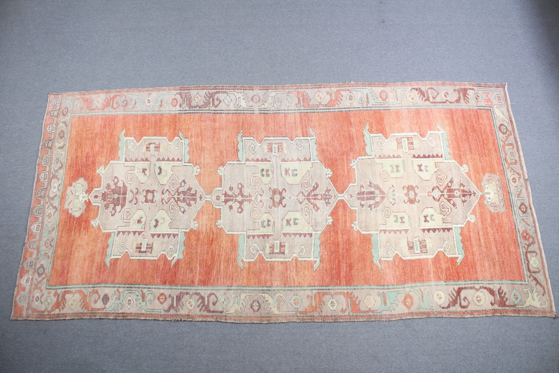 Yemek Odası Halısı, Aztek Halısı, Salon Halısı, Yer Halısı, 5.7x11.8 ft Büyük Halı, Yün Halı, Vintage Halı, Kırmızı Yer Halısı, Salon Halıları, Türk Halısı