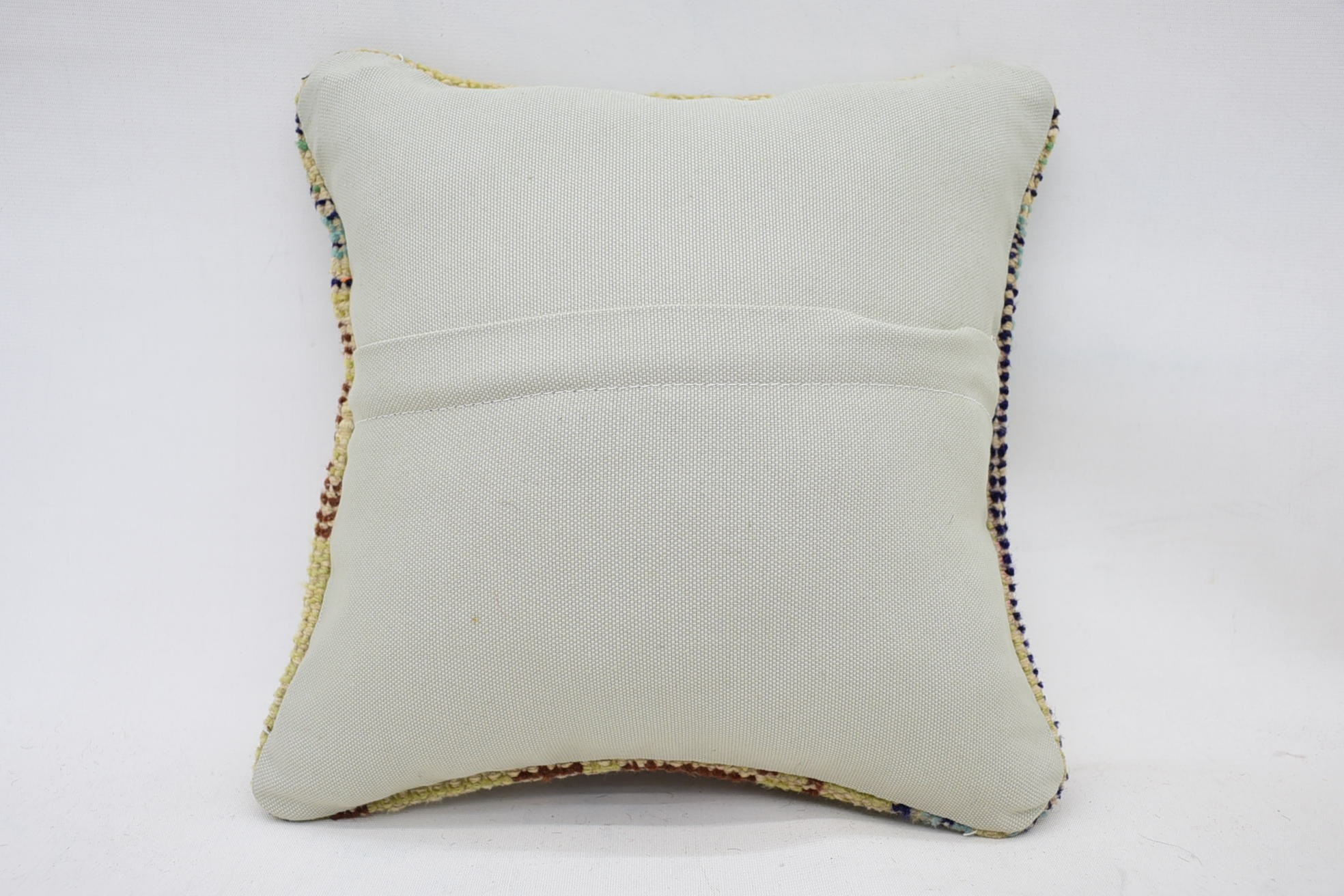 Home Decor Pillow, Handwoven Pillow Cover Cushion Case, 12"x12" Yellow Pillow Cover, Boho Pillow, Bed Pillow, Turkish Pillow