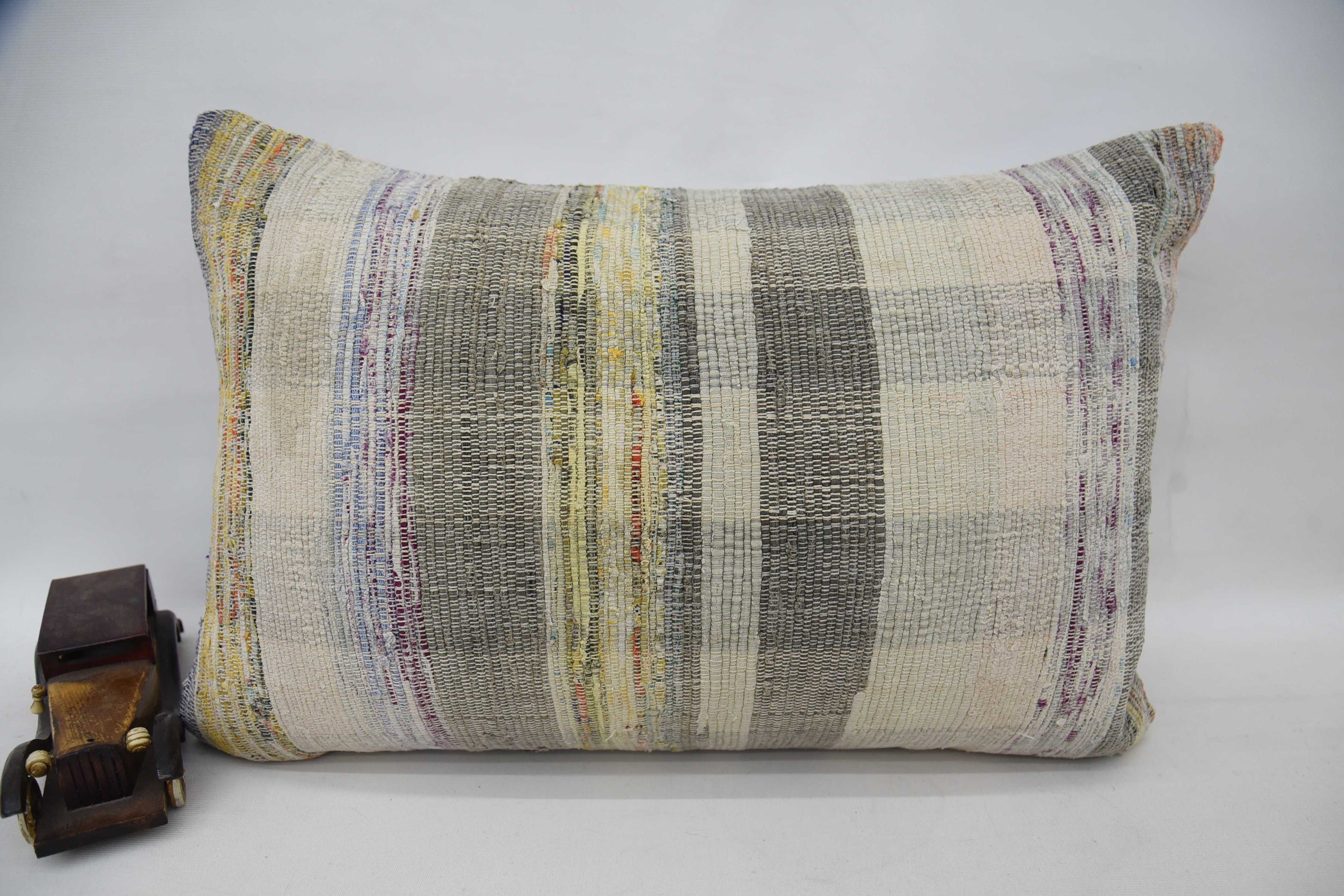 Boho Pillow Sham Cover, Yoga Pillow Sham, Pastel Pillow Sham, Vintage Kilim Throw Pillow, Gift Pillow, 16"x24" Brown Pillow Cover