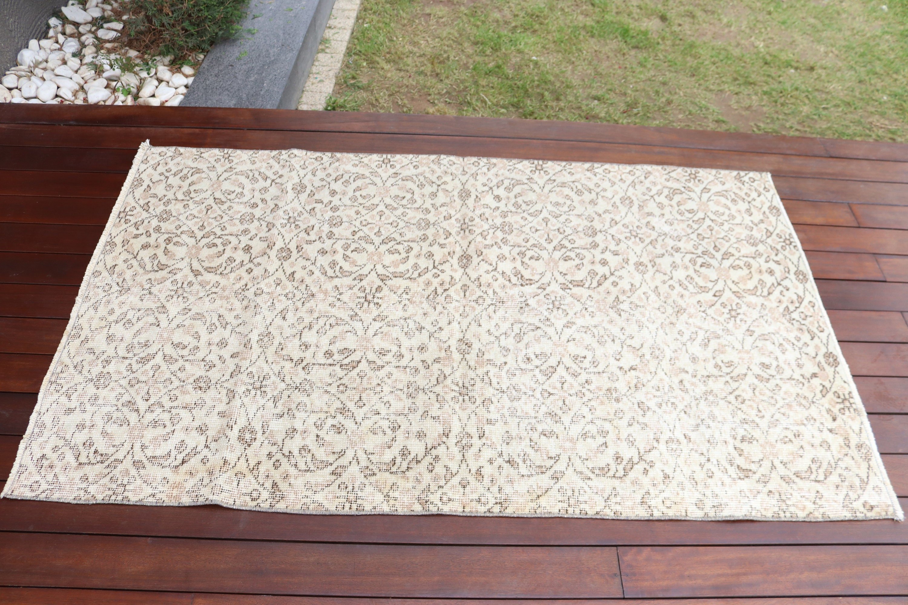 3,2x5,3 ft Aksan Halıları, Modern Halı, Boho Vurgu Halıları, Yatak Odası Halıları, Çocuk Odası Halıları, Vintage Halı, Türk Halıları, Bej Mutfak Halıları