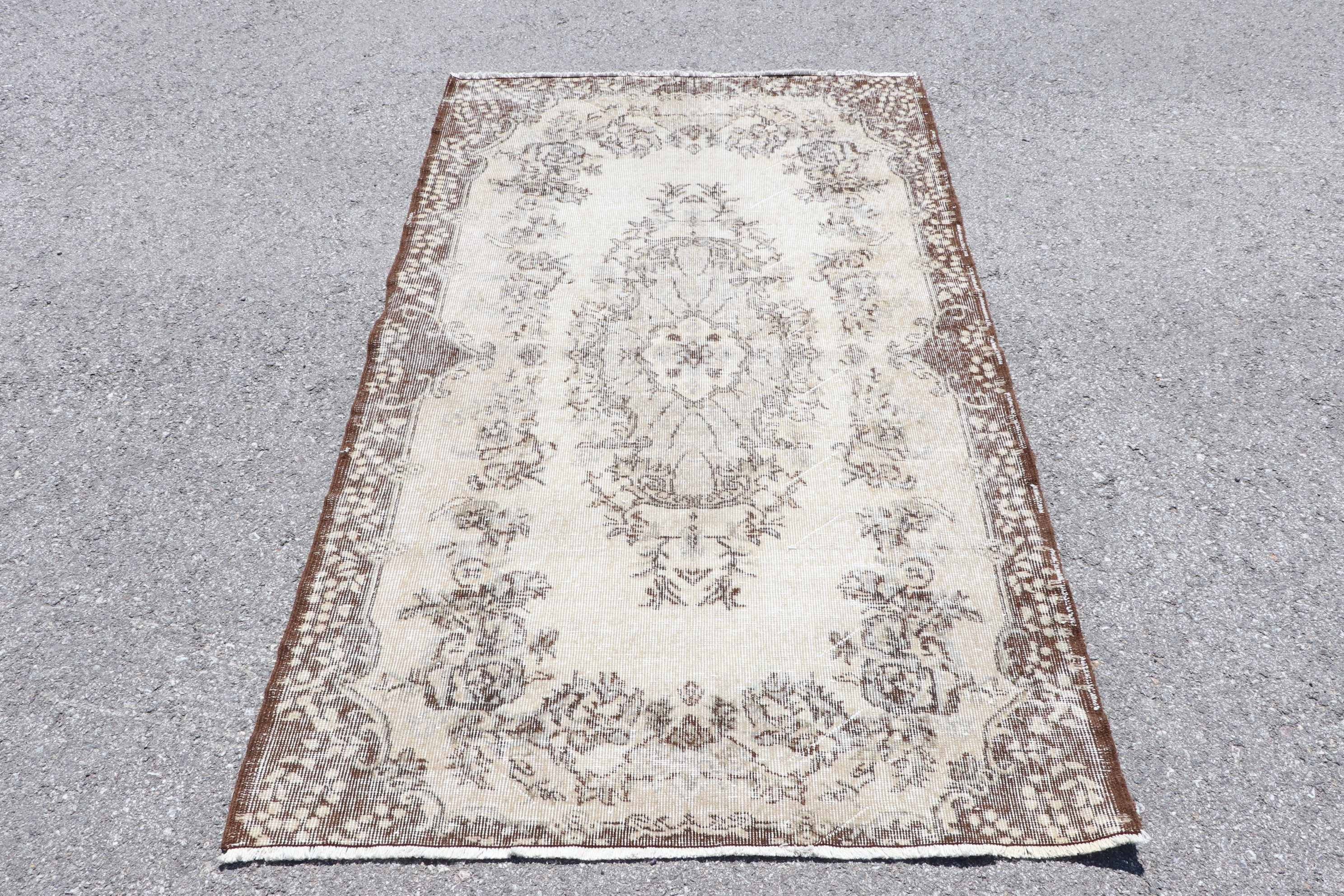 Moroccan Rug, Vintage Rug, Turkish Rug, 3.9x6.6 ft Area Rug, Beige Cool Rug, Floor Rug, Living Room Rug, Rugs for Dining Room, Antique Rugs