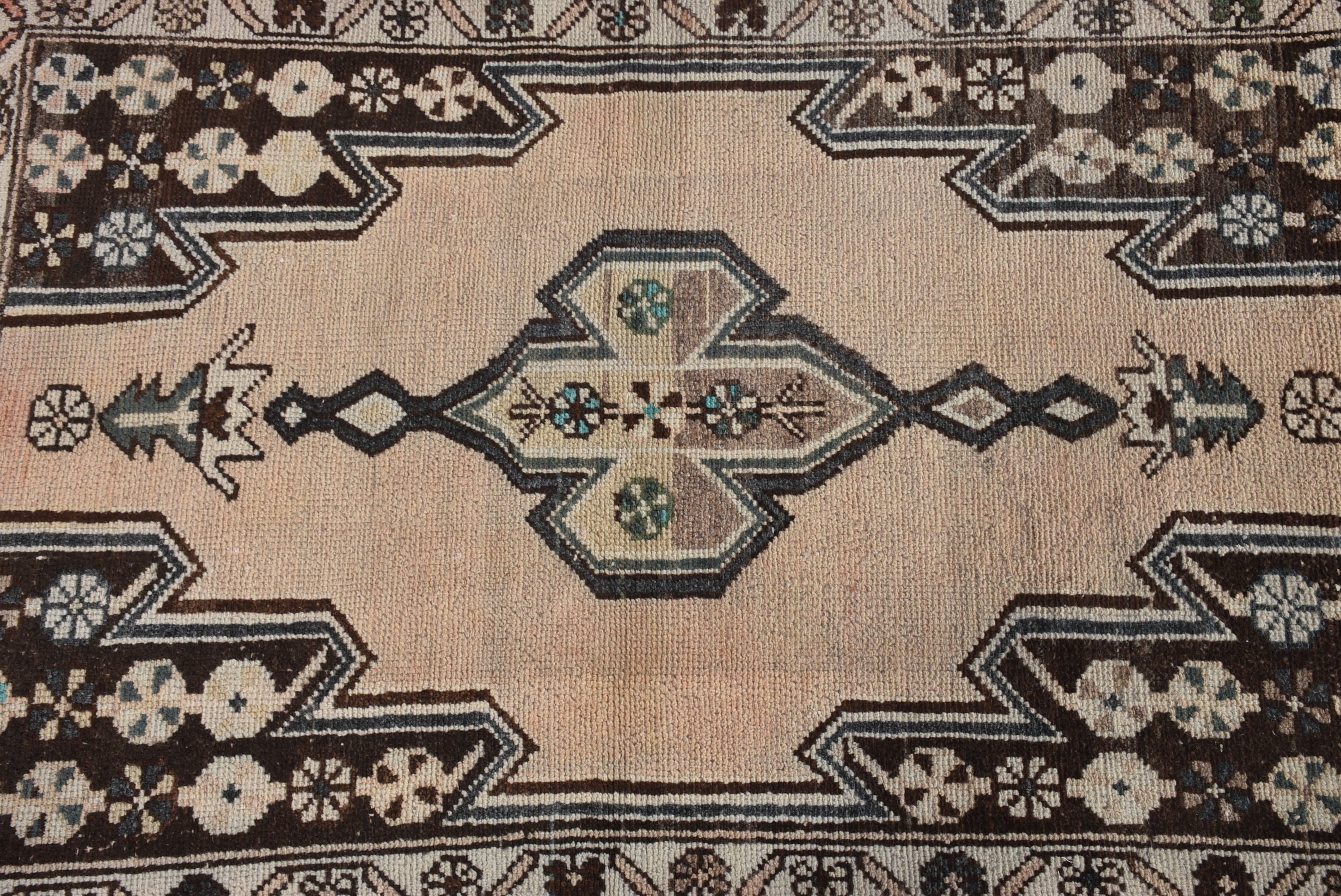 Small Vintage Rugs, Neutral Rug, Beige Antique Rugs, Turkish Rugs, Bath Rug, Vintage Rug, Geometric Rugs, 2.4x3.9 ft Small Rugs, Floor Rug