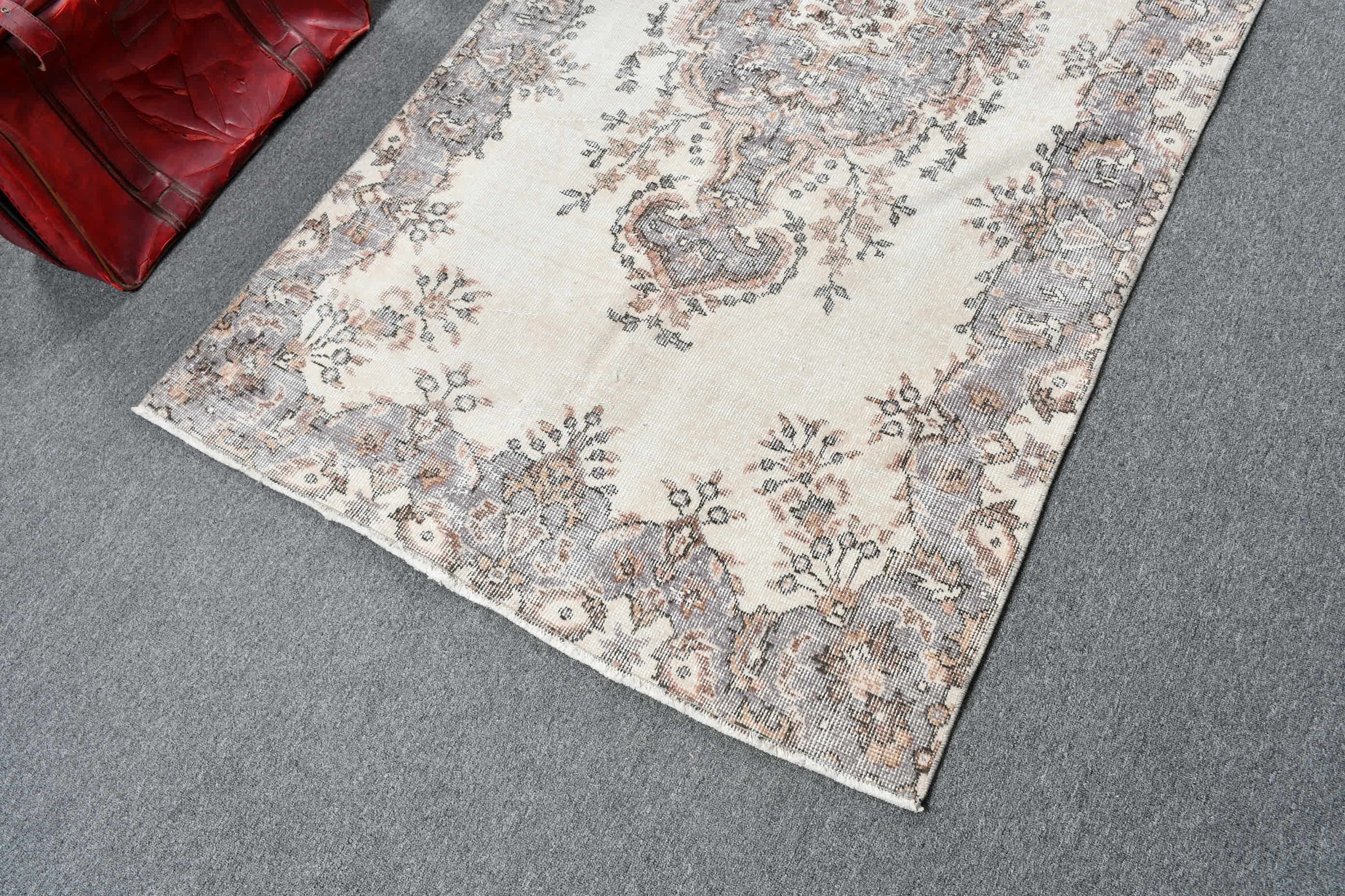 Floor Rugs, Beige Bedroom Rug, Vintage Rugs, Turkish Rug, 3.6x6.8 ft Area Rug, Rugs for Bedroom, Anatolian Rugs, Indoor Rugs